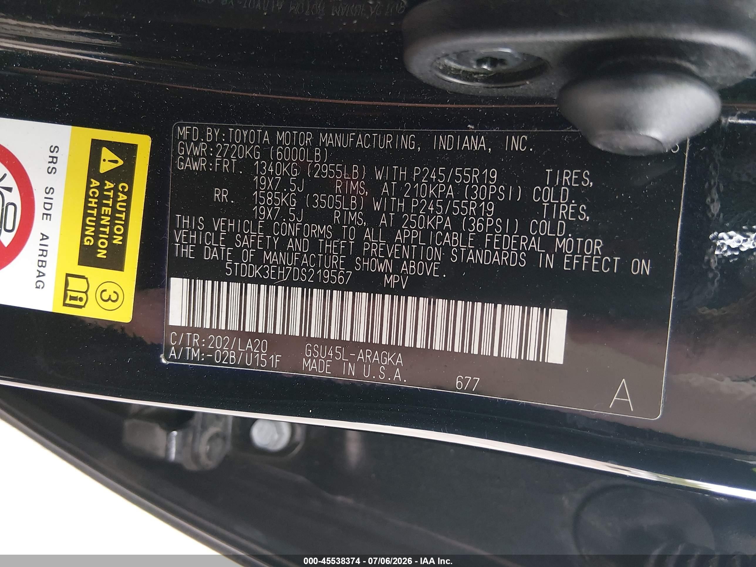 2013 Toyota Highlander Limited V6 Black vin: 5TDDK3EH7DS219567