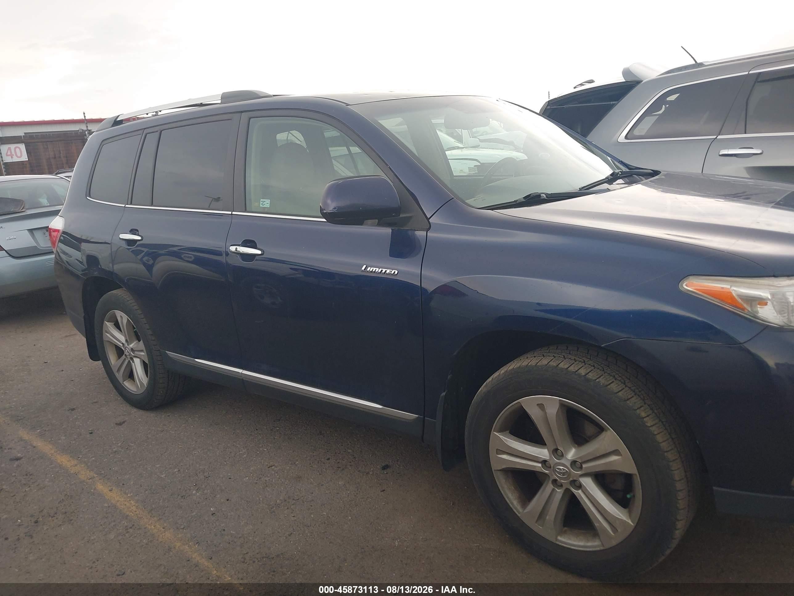 2013 Toyota Highlander Limited V6 Dark Blue vin: 5TDDK3EH7DS227619