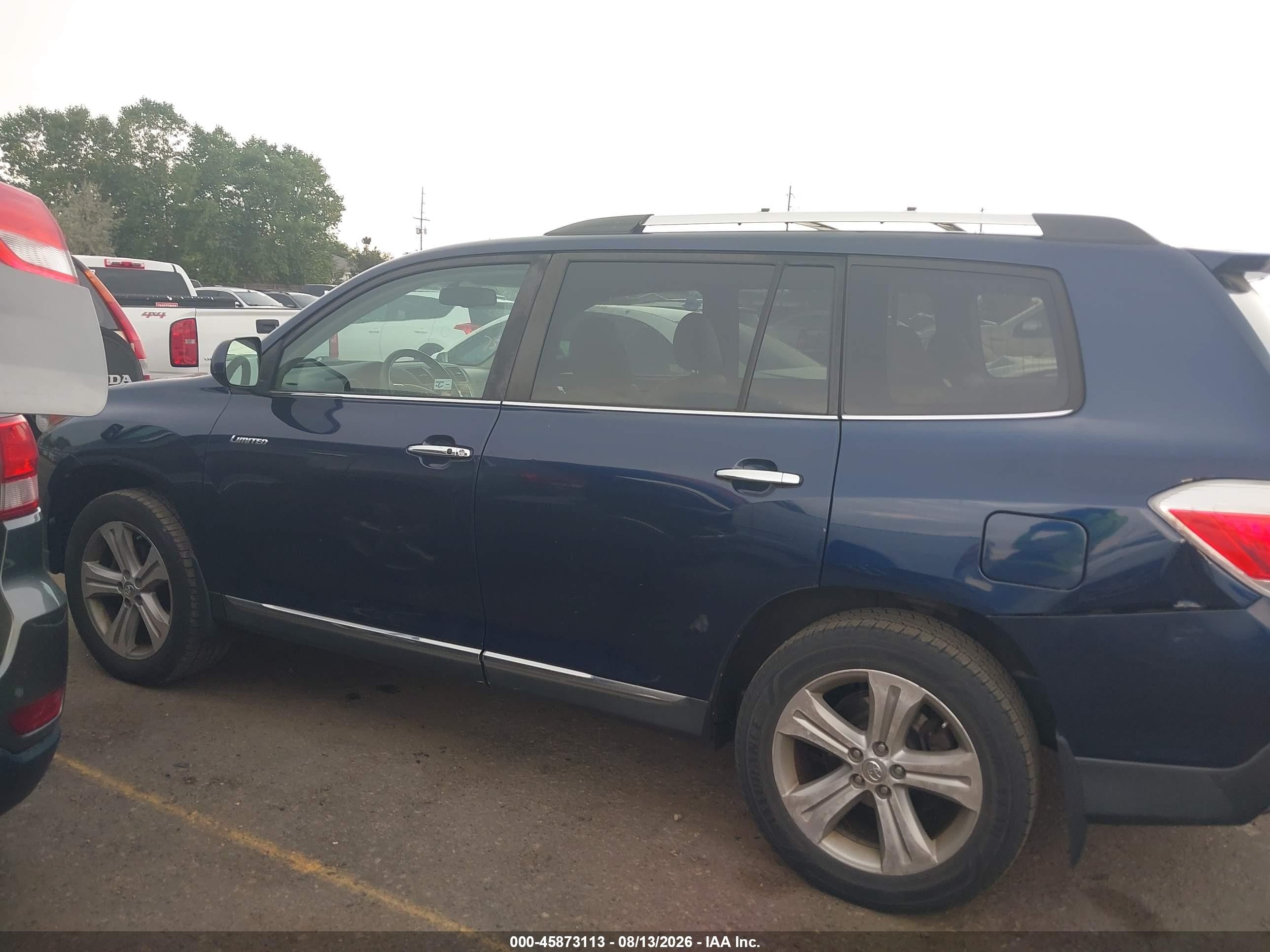 2013 Toyota Highlander Limited V6 Dark Blue vin: 5TDDK3EH7DS227619