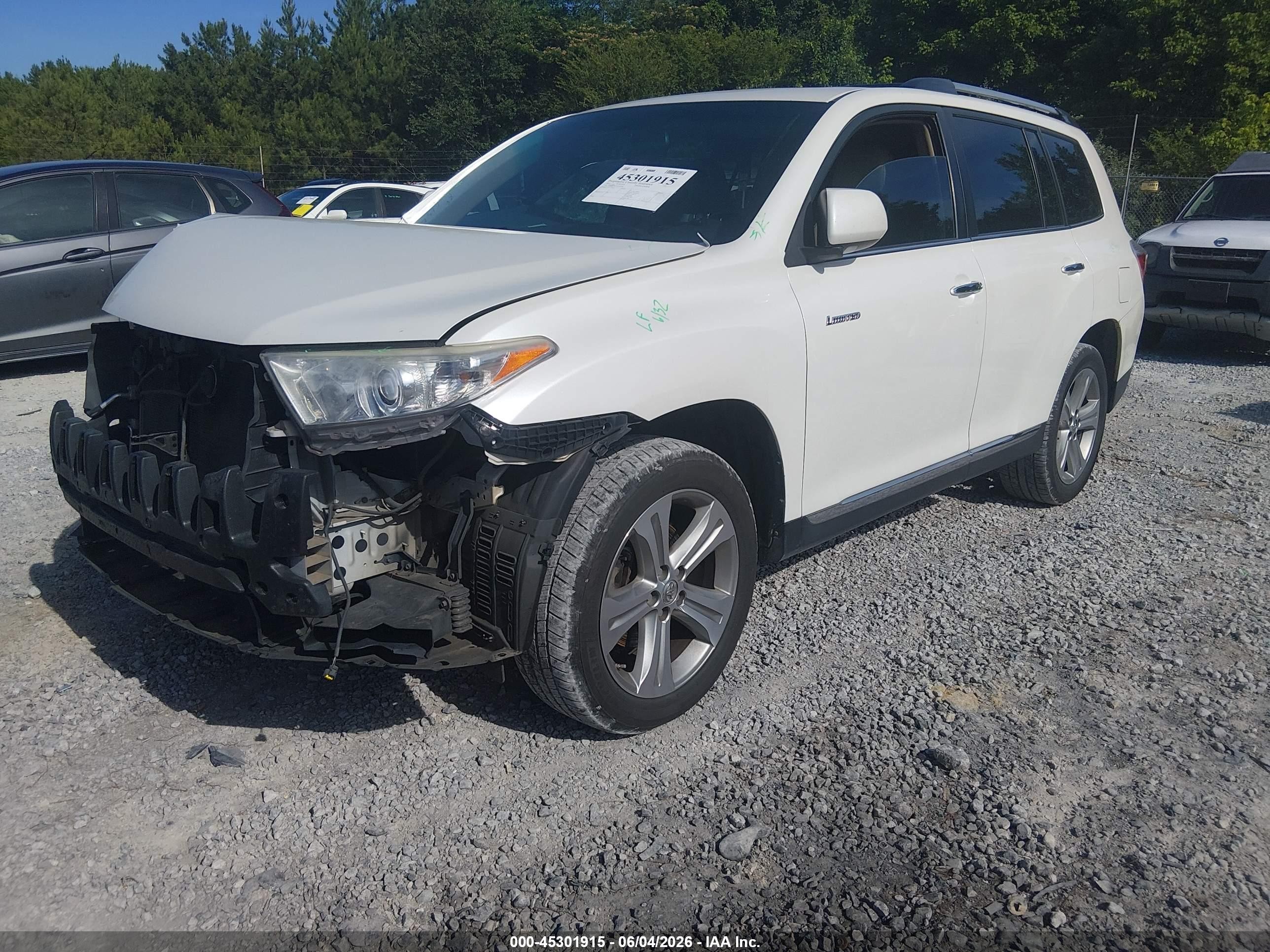2013 Toyota Highlander Limited V6 White vin: 5TDDK3EH7DS264508
