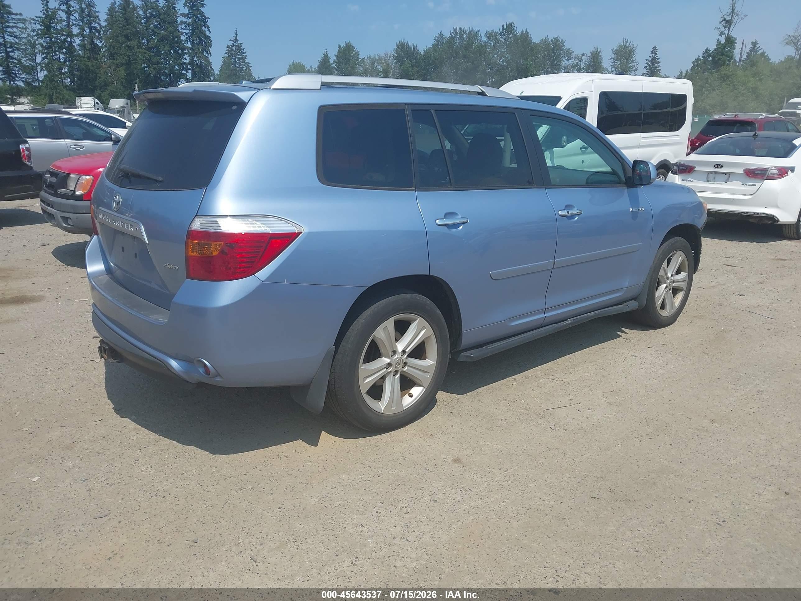 2010 Toyota Highlander Limited V6 Blue vin: 5TDDK3EH8AS020359