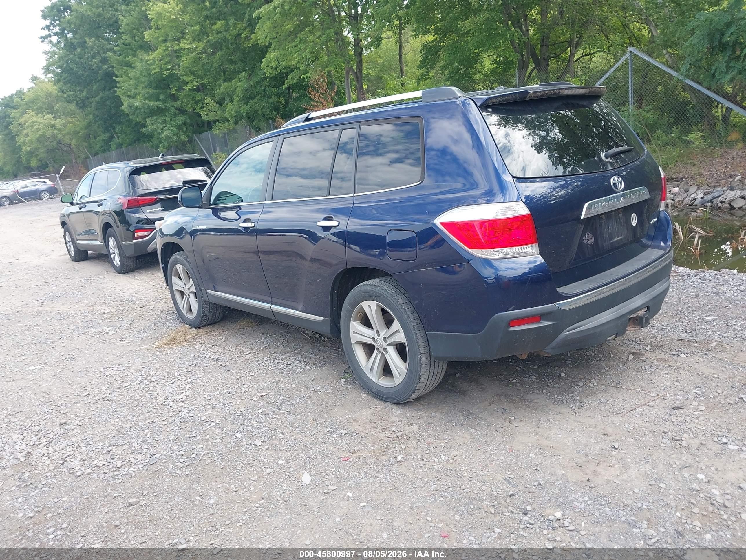 2012 Toyota Highlander Limited V6 Blue vin: 5TDDK3EH8CS137457