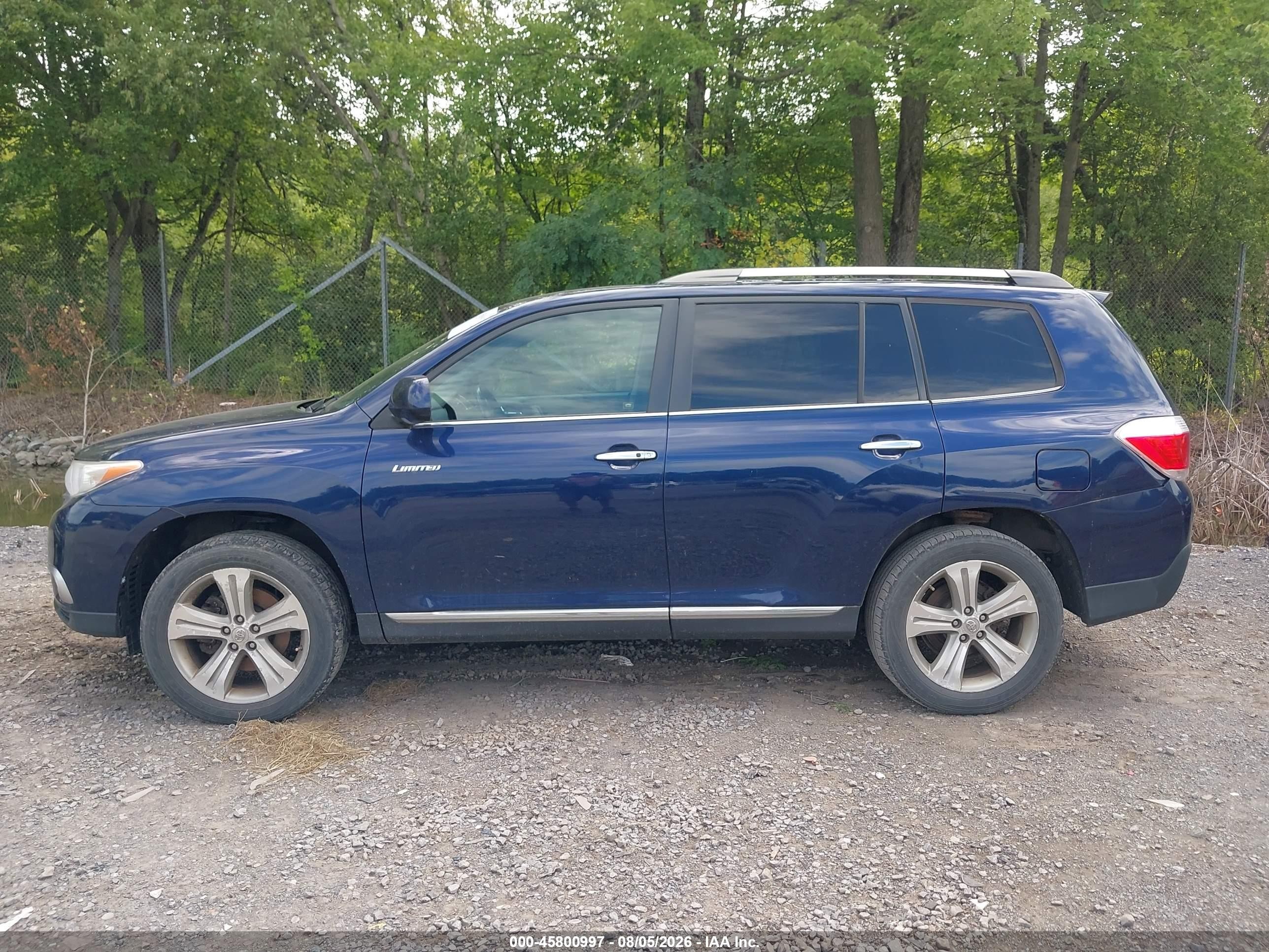 2012 Toyota Highlander Limited V6 Blue vin: 5TDDK3EH8CS137457