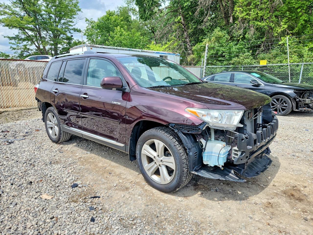 2012 Toyota Highlander Limited Burgundy vin: 5TDDK3EH8CS152248