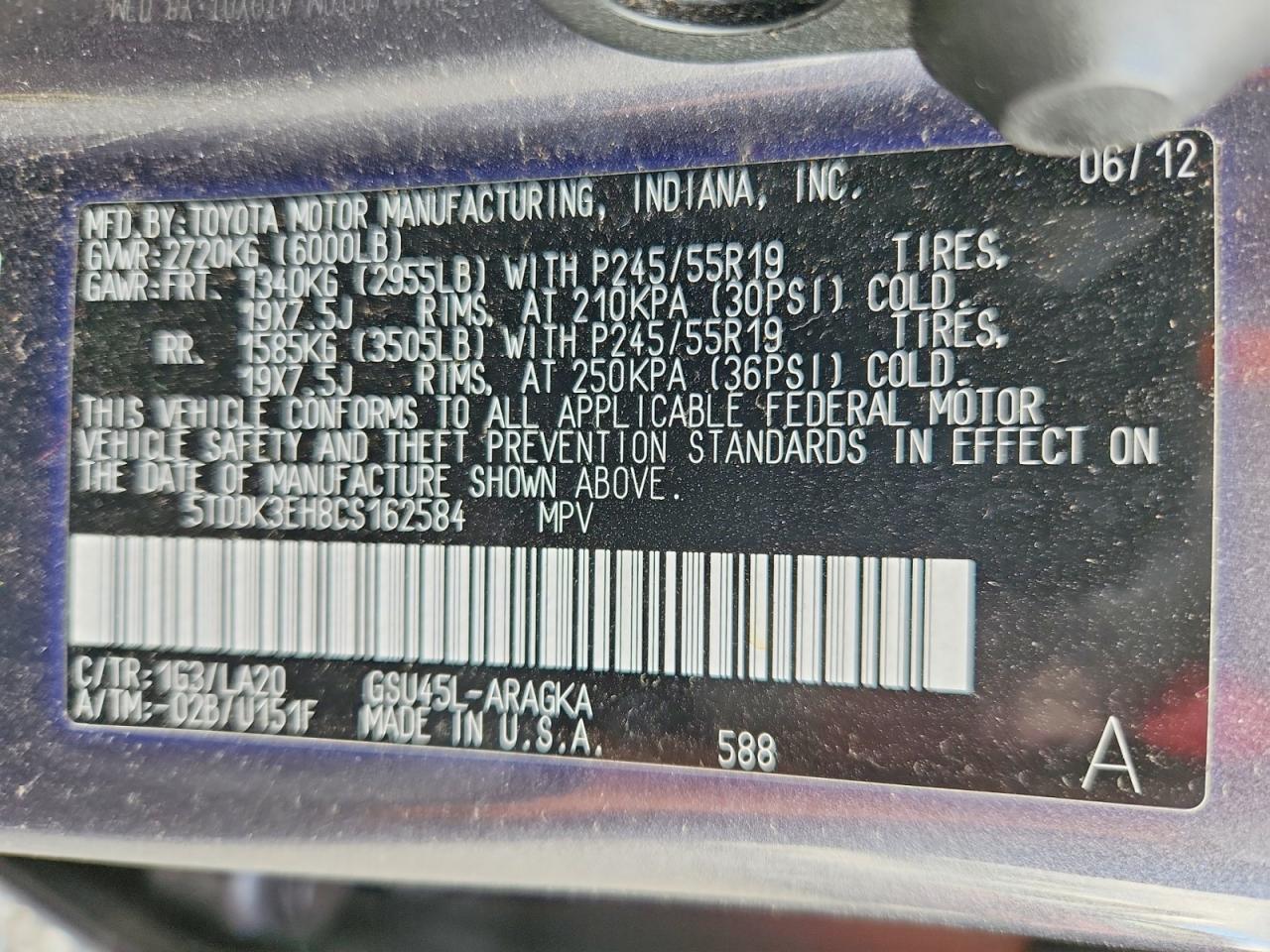 2012 Toyota Highlander Limited Gray vin: 5TDDK3EH8CS162584