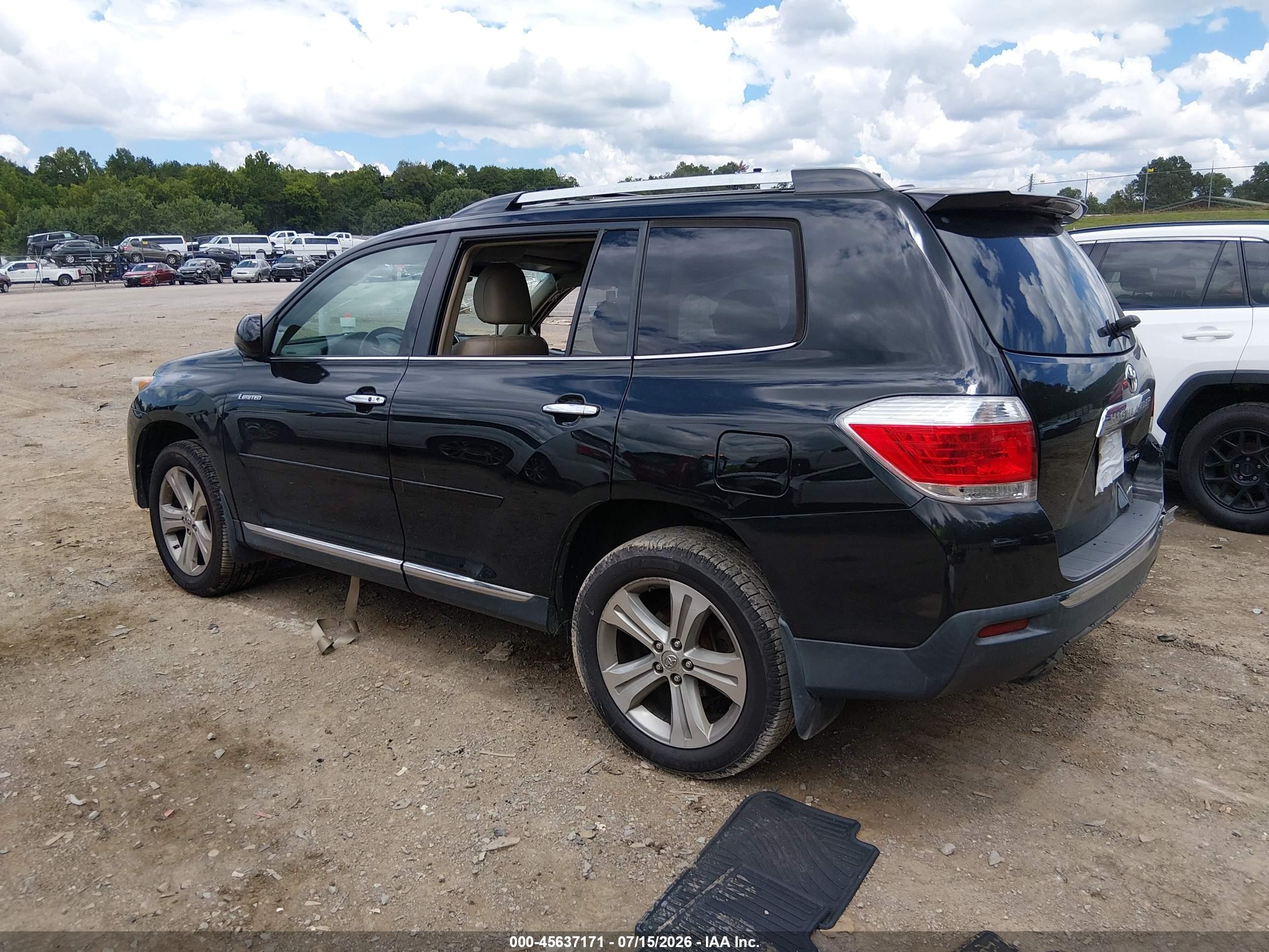 2013 Toyota Highlander Limited V6 Black vin: 5TDDK3EH8DS175434