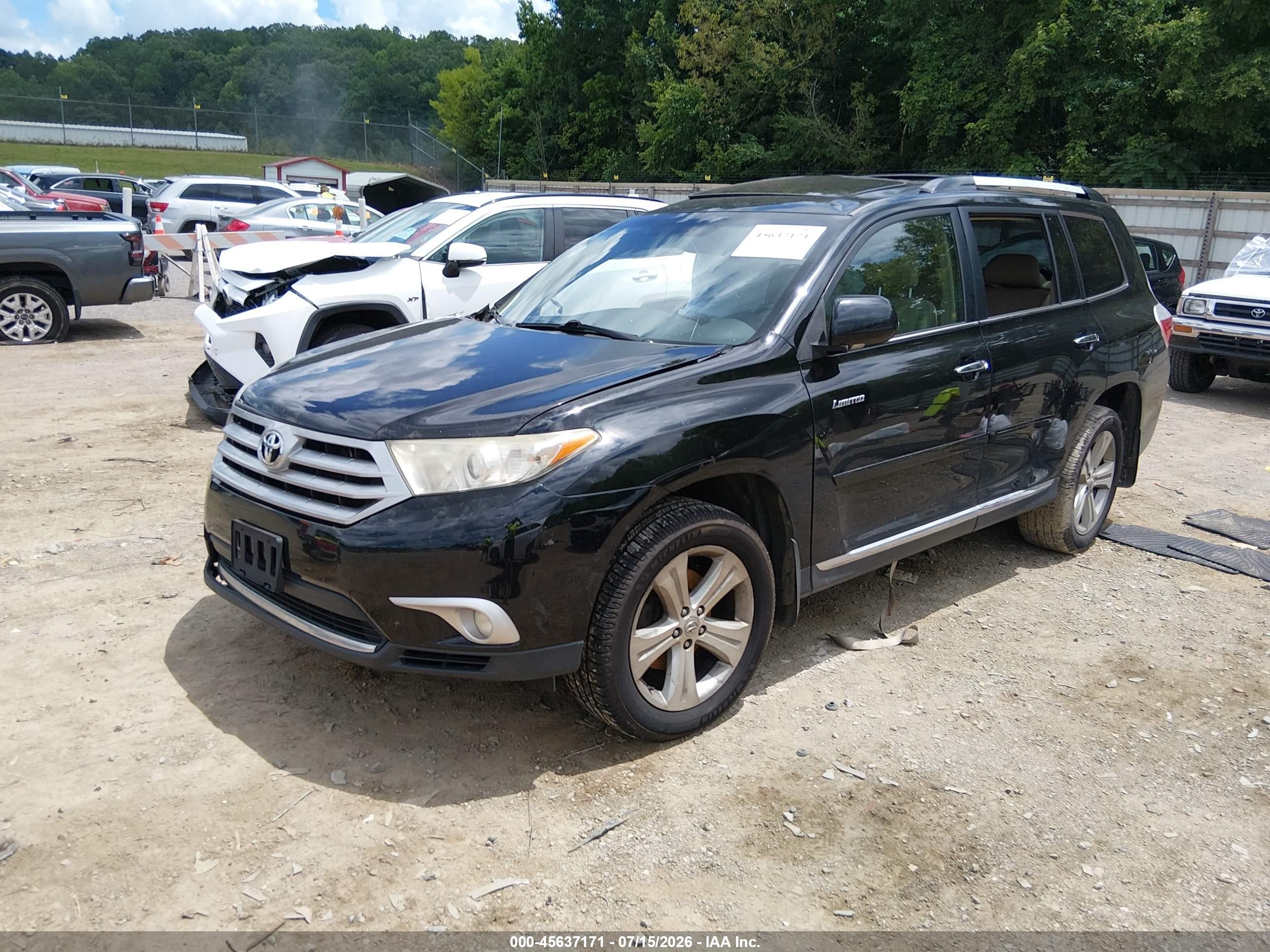 2013 Toyota Highlander Limited V6 Black vin: 5TDDK3EH8DS175434