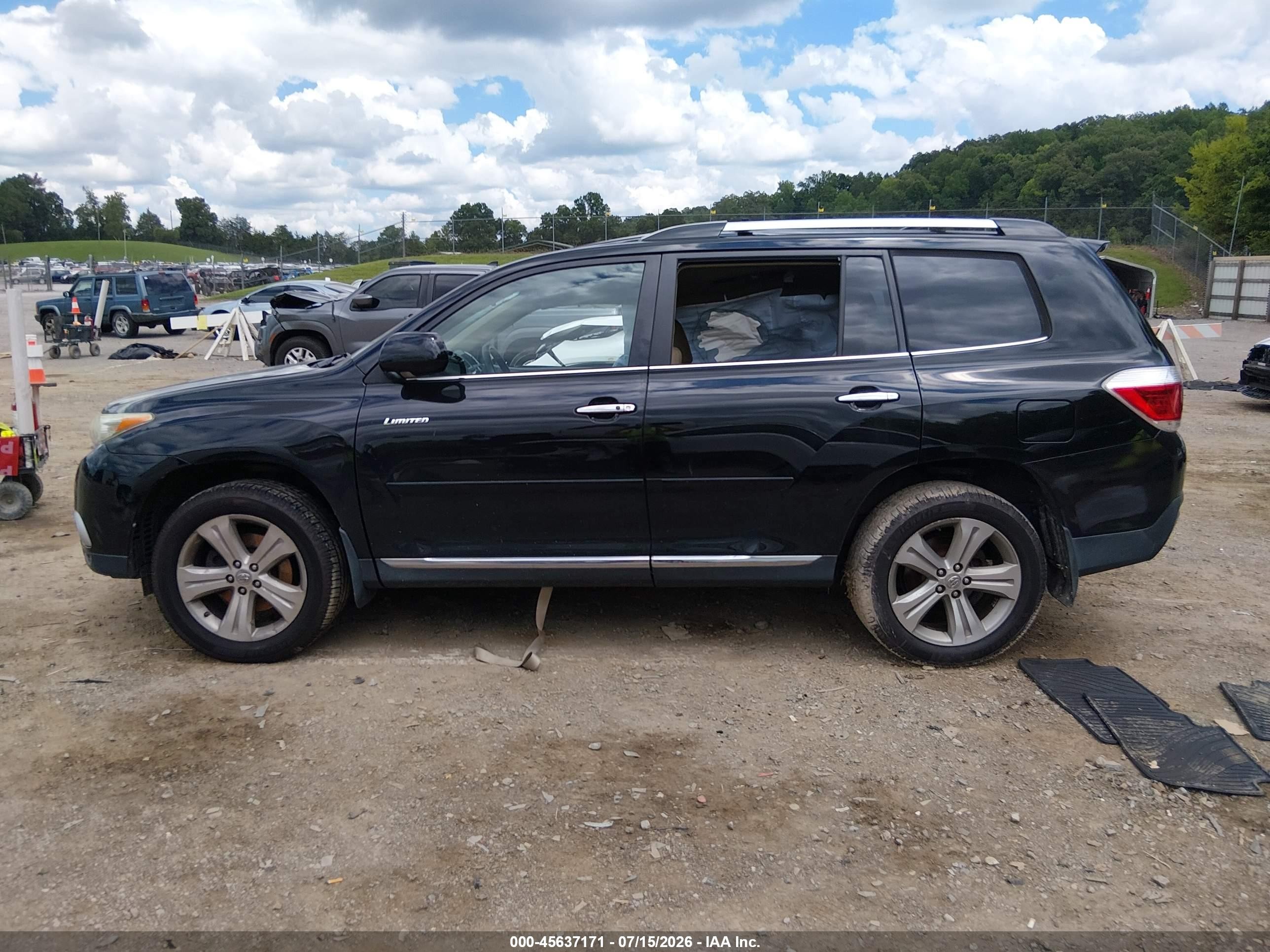 2013 Toyota Highlander Limited V6 Black vin: 5TDDK3EH8DS175434