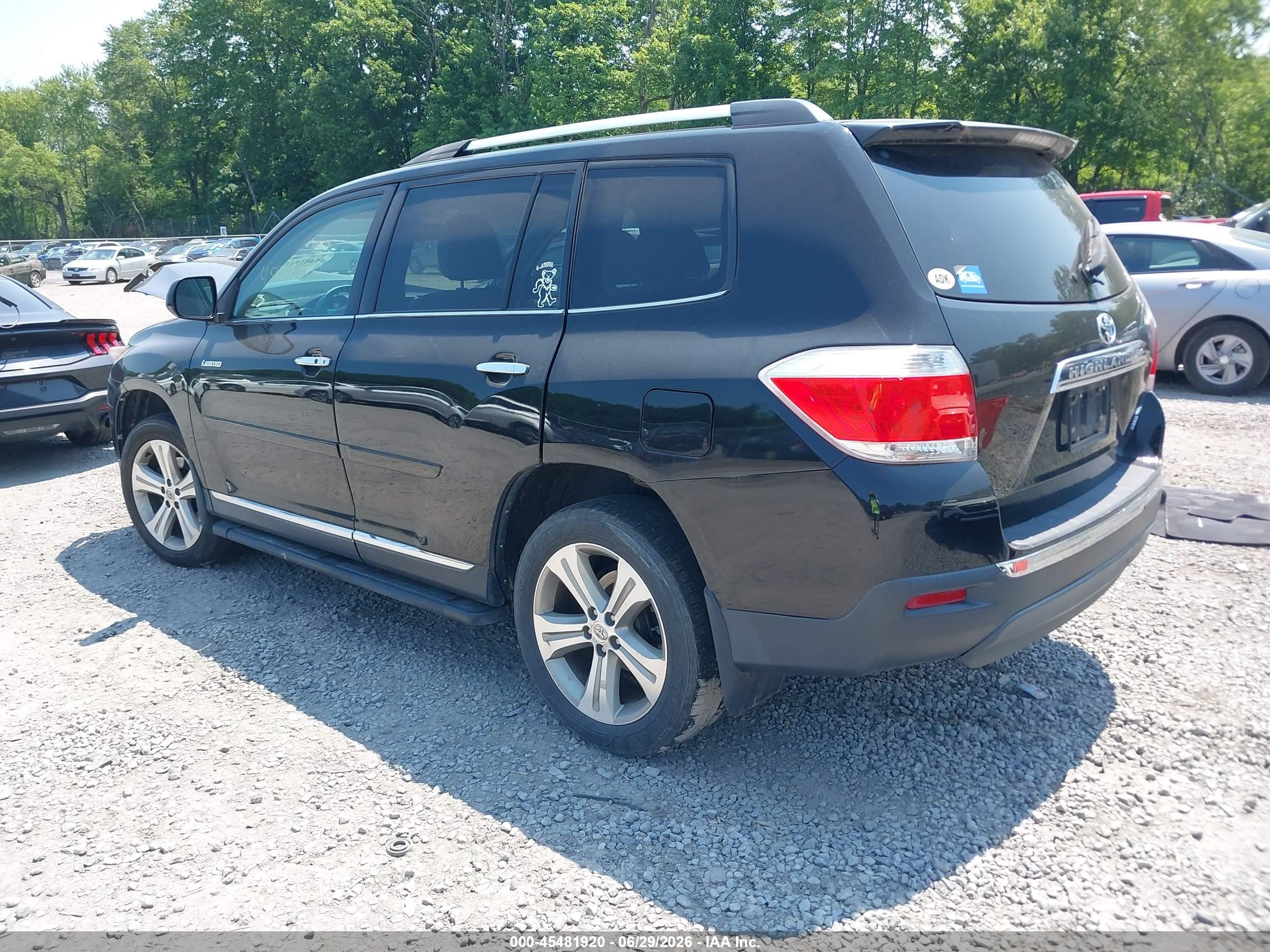 2013 Toyota Highlander Limited V6 Black vin: 5TDDK3EH8DS185252
