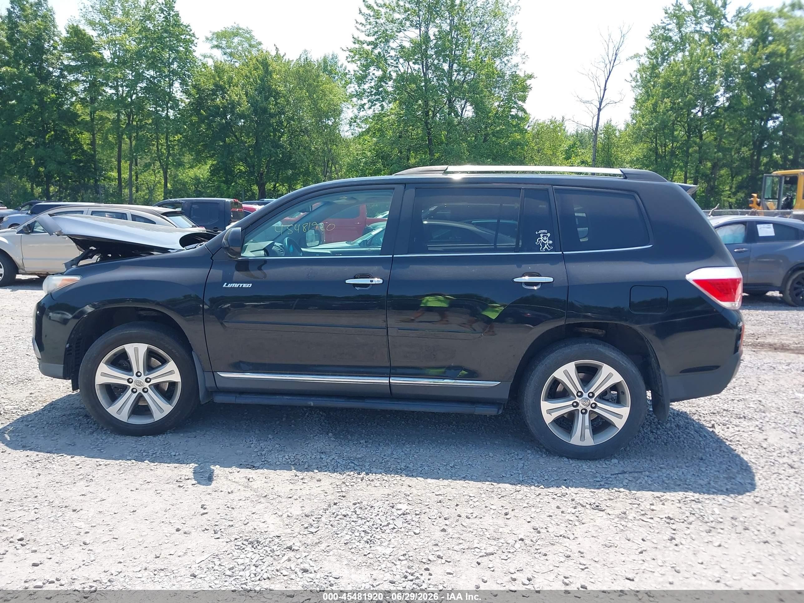 2013 Toyota Highlander Limited V6 Black vin: 5TDDK3EH8DS185252