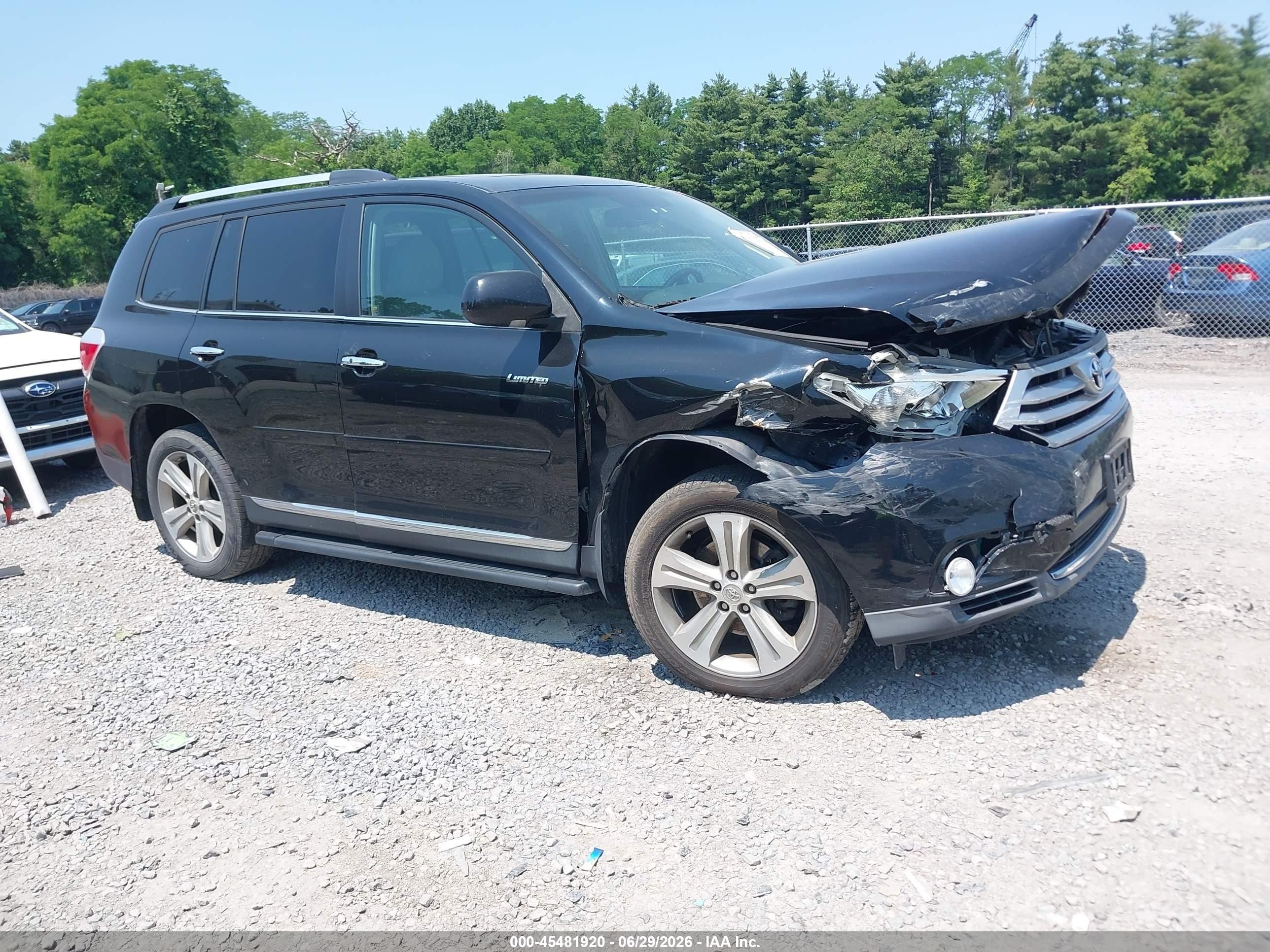 2013 Toyota Highlander Limited V6 Black vin: 5TDDK3EH8DS185252