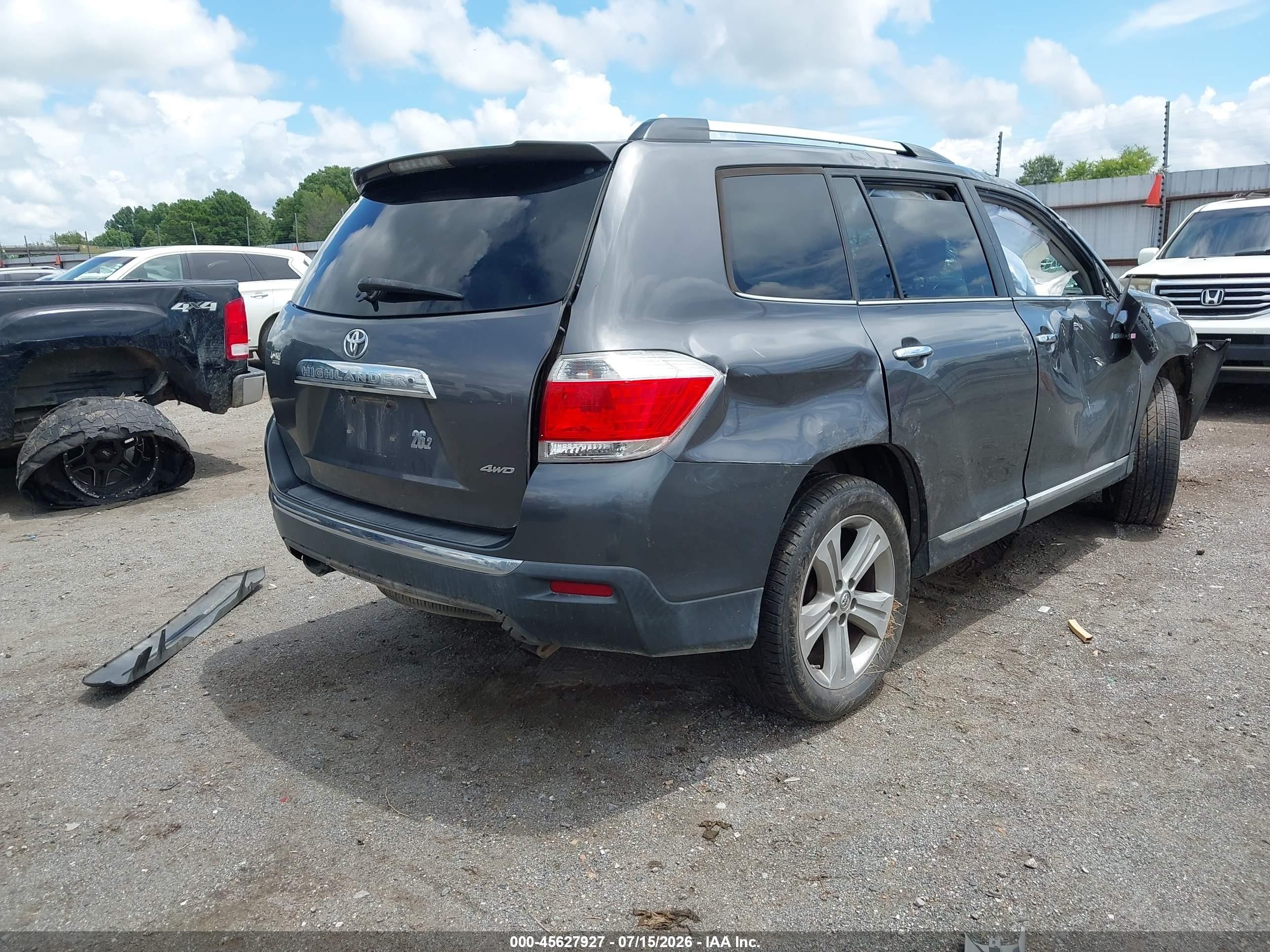 2013 Toyota Highlander Limited V6 Gray vin: 5TDDK3EH8DS237995
