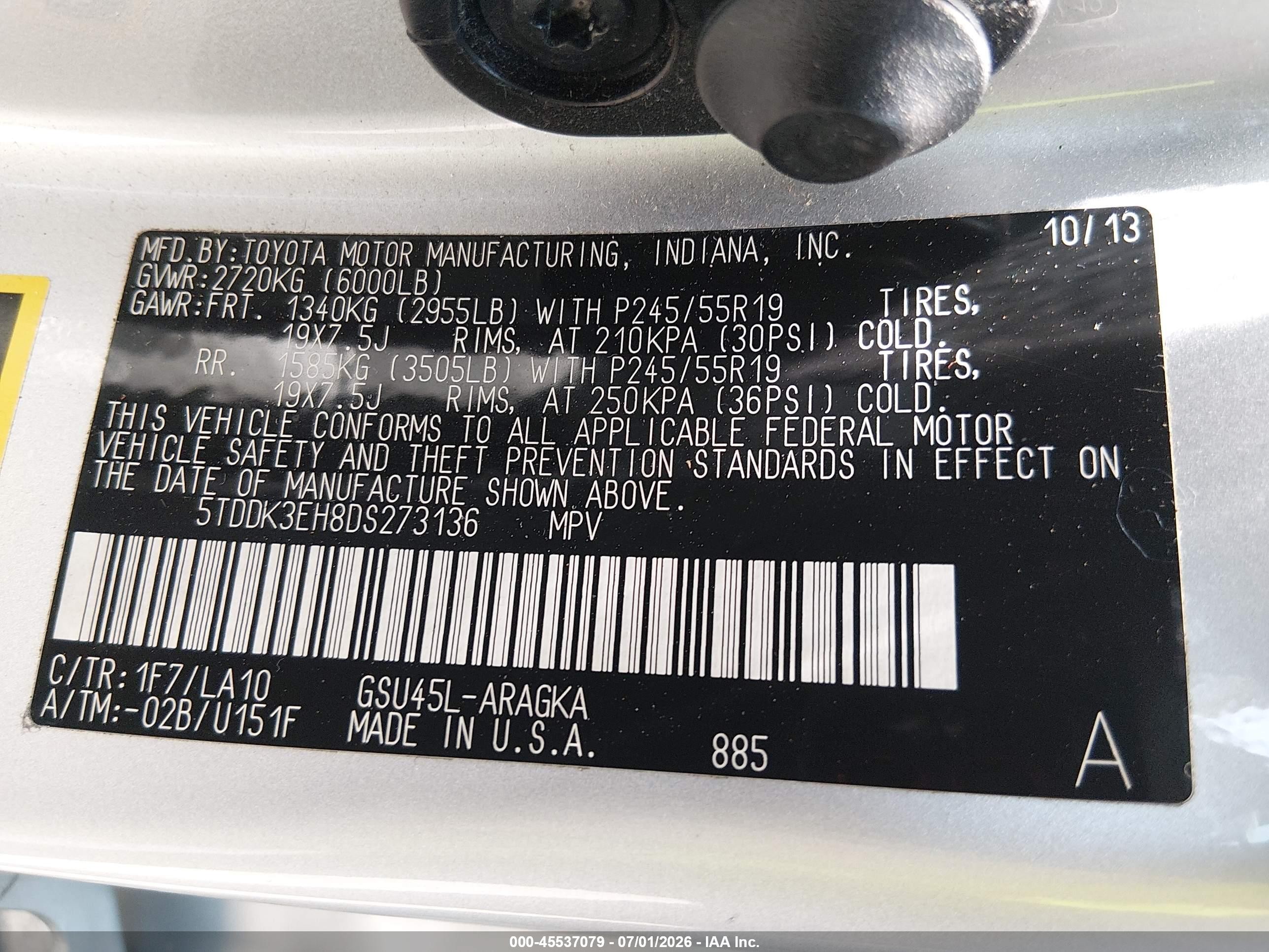 2013 Toyota Highlander Limited V6 Silver vin: 5TDDK3EH8DS273136