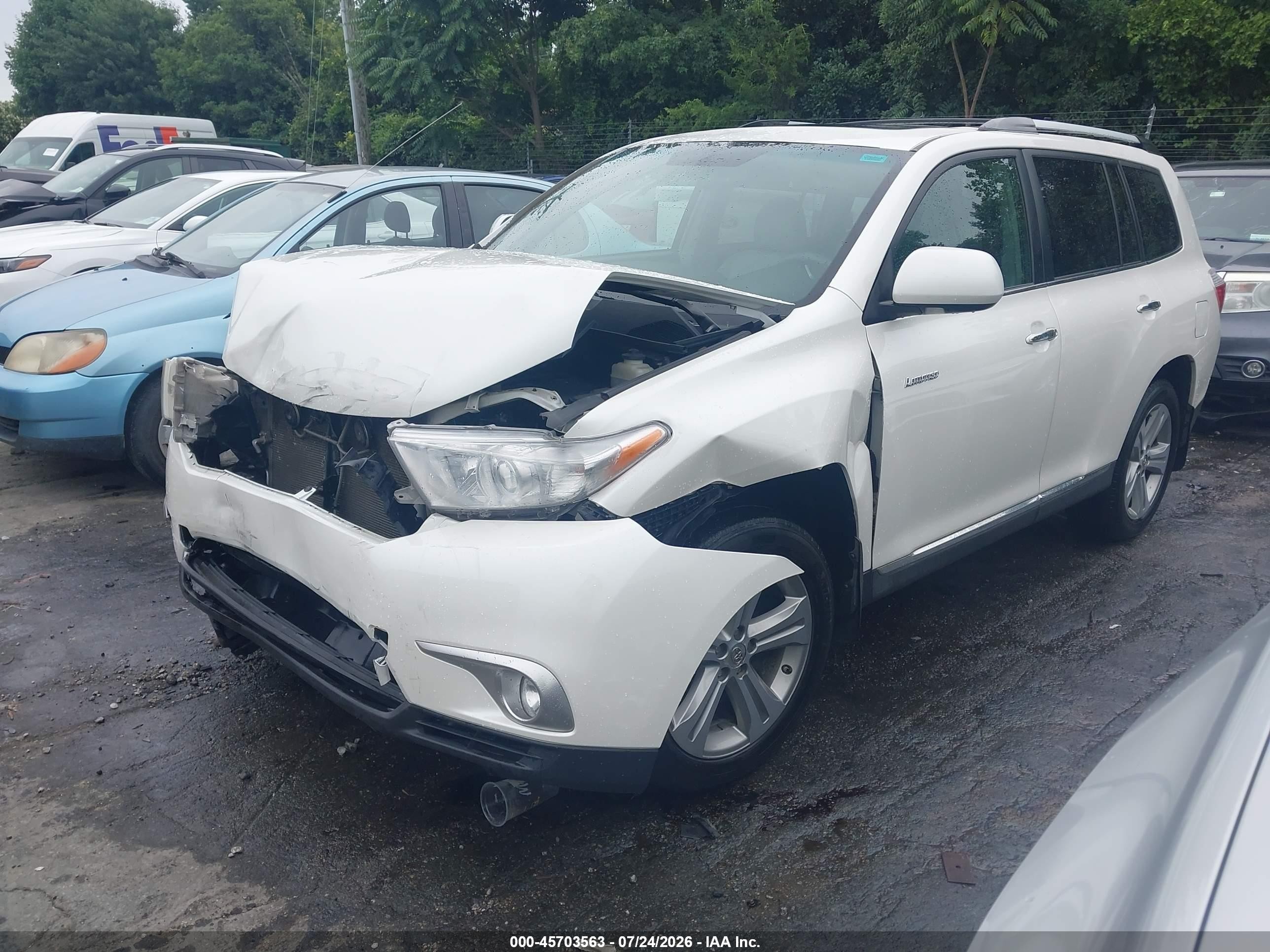 2012 Toyota Highlander Limited V6 White vin: 5TDDK3EH9CS098393