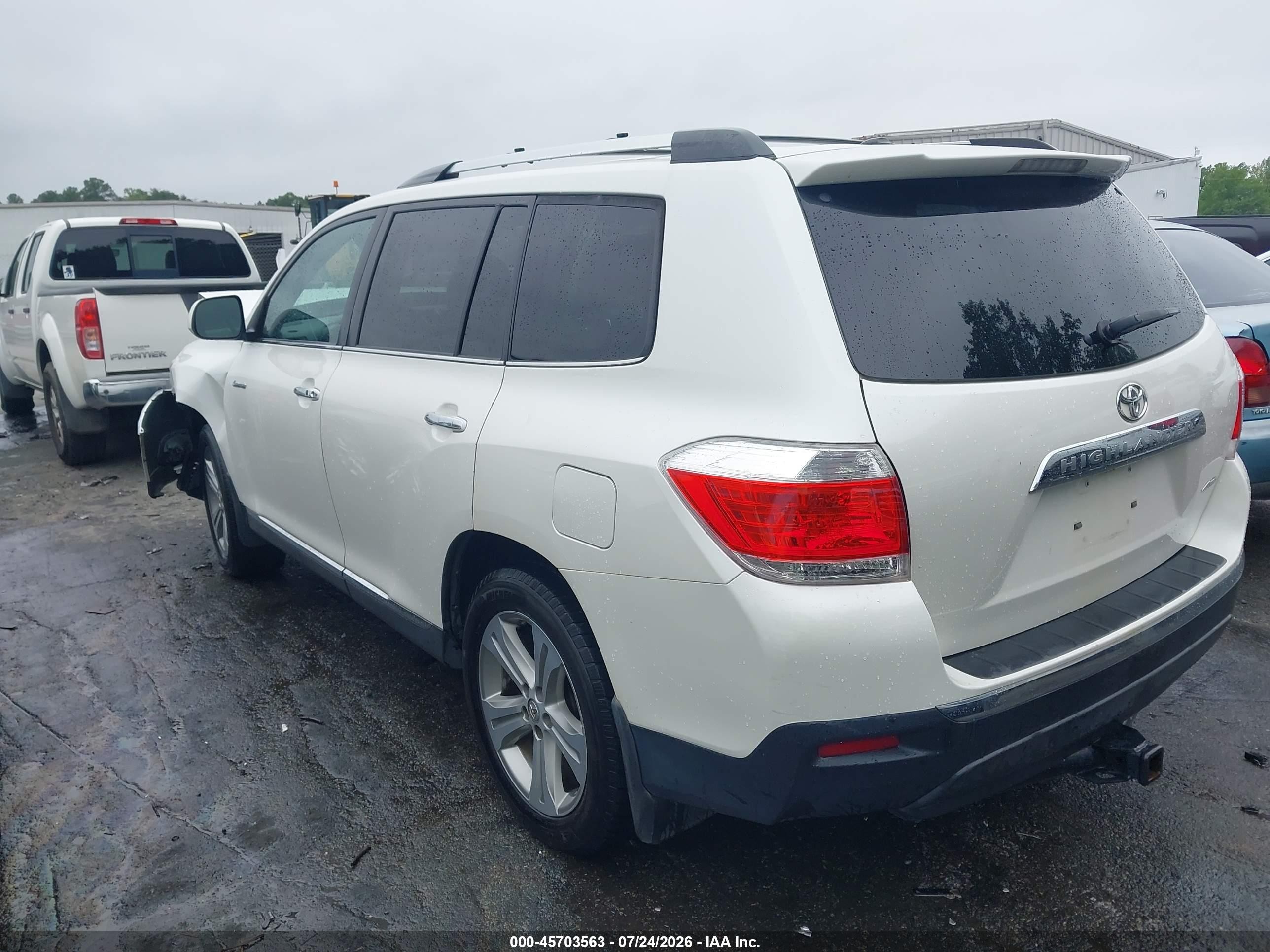 2012 Toyota Highlander Limited V6 White vin: 5TDDK3EH9CS098393