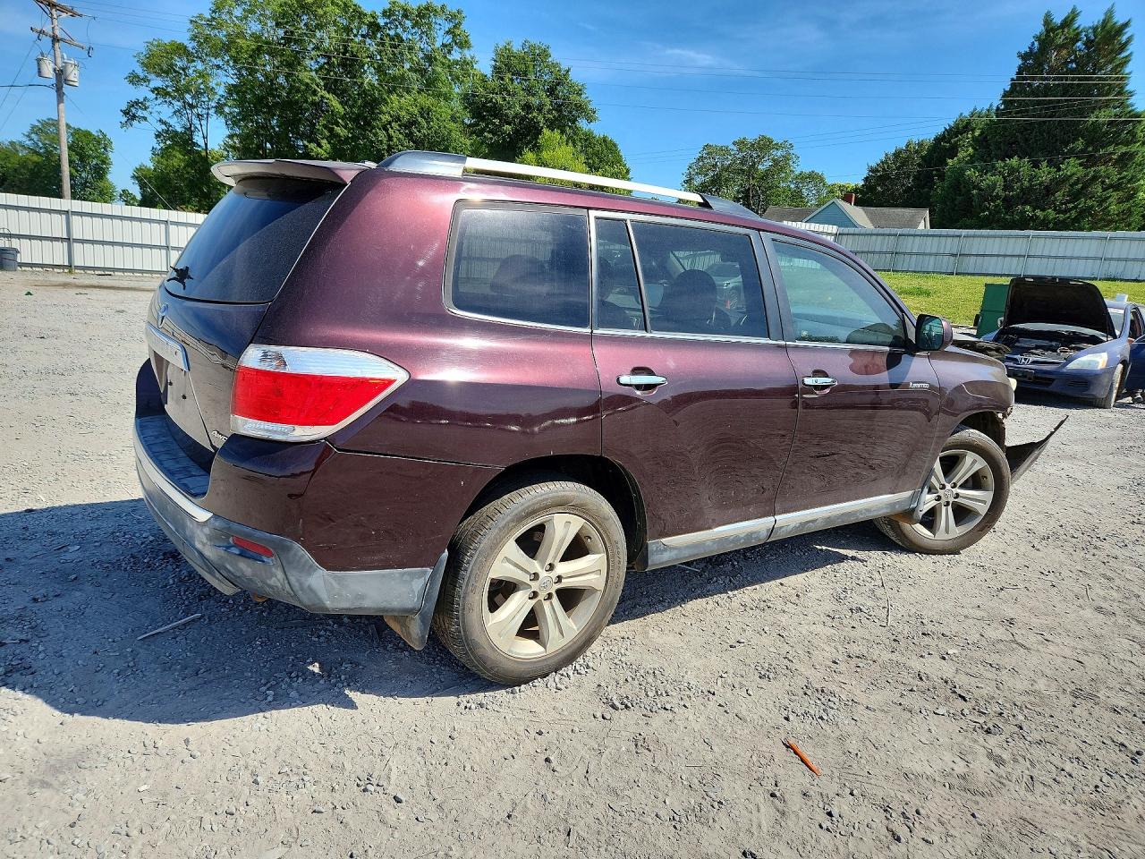 2012 Toyota Highlander Limited Темно-бордовый vin: 5TDDK3EH9CS109070