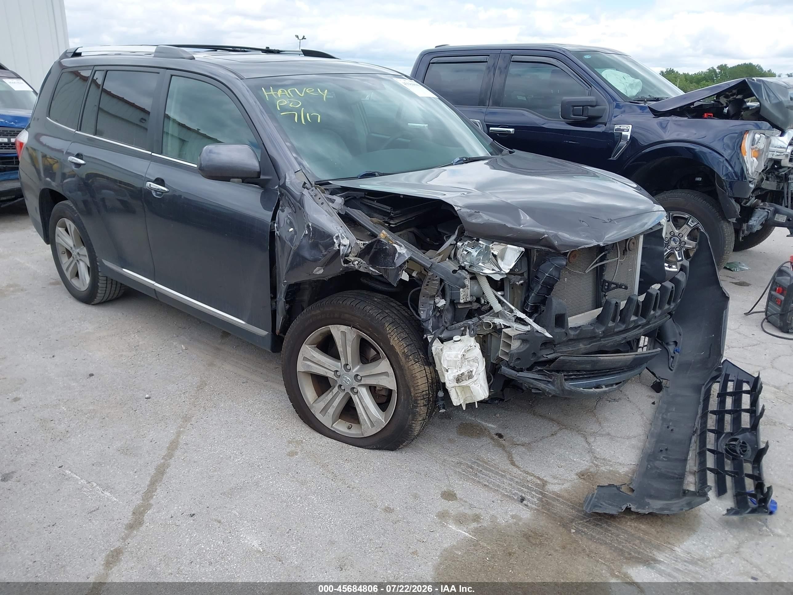 2013 Toyota Highlander Limited V6 Gray vin: 5TDDK3EH9DS179783