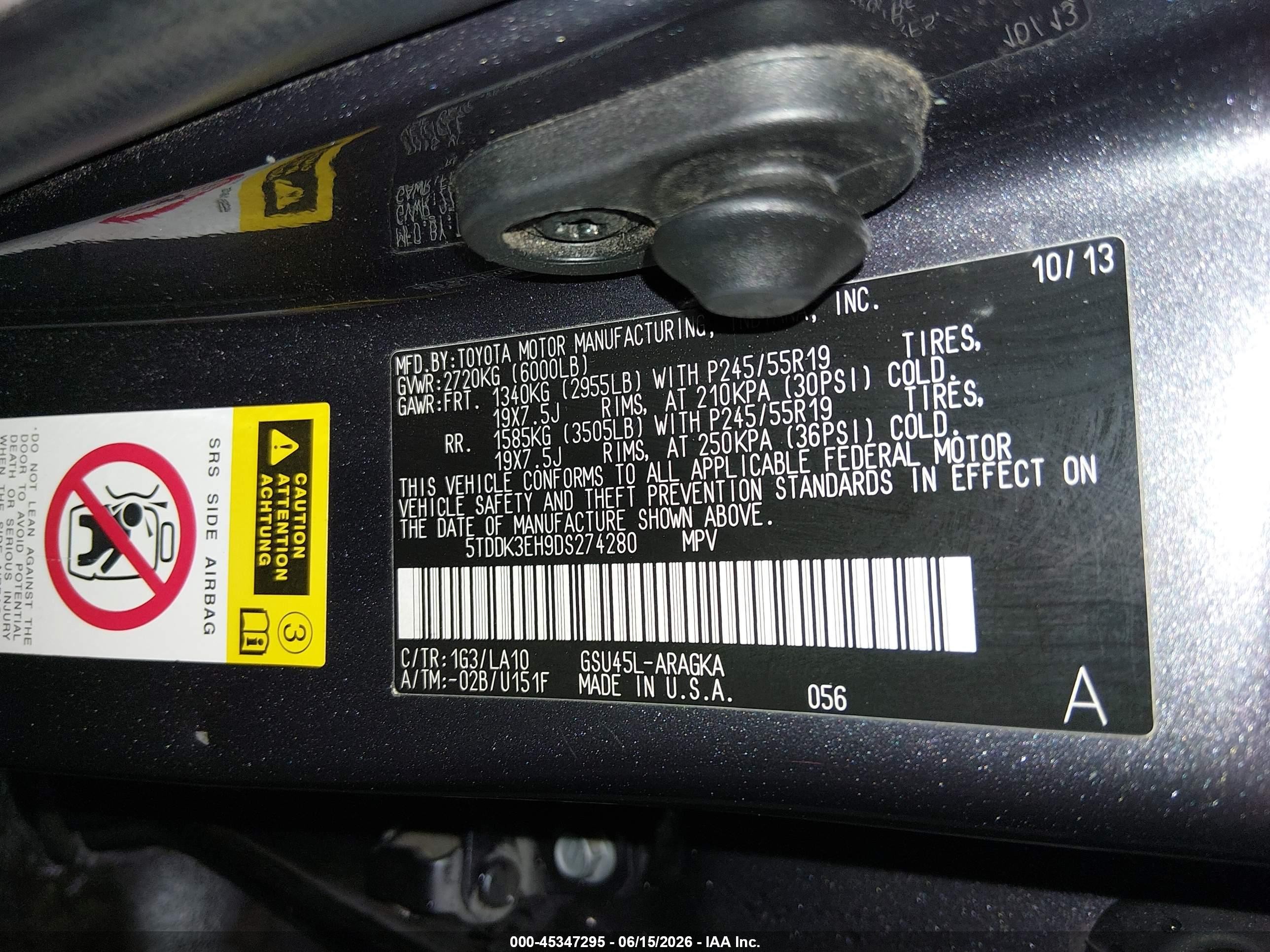 2013 Toyota Highlander Limited V6 Gray vin: 5TDDK3EH9DS274280