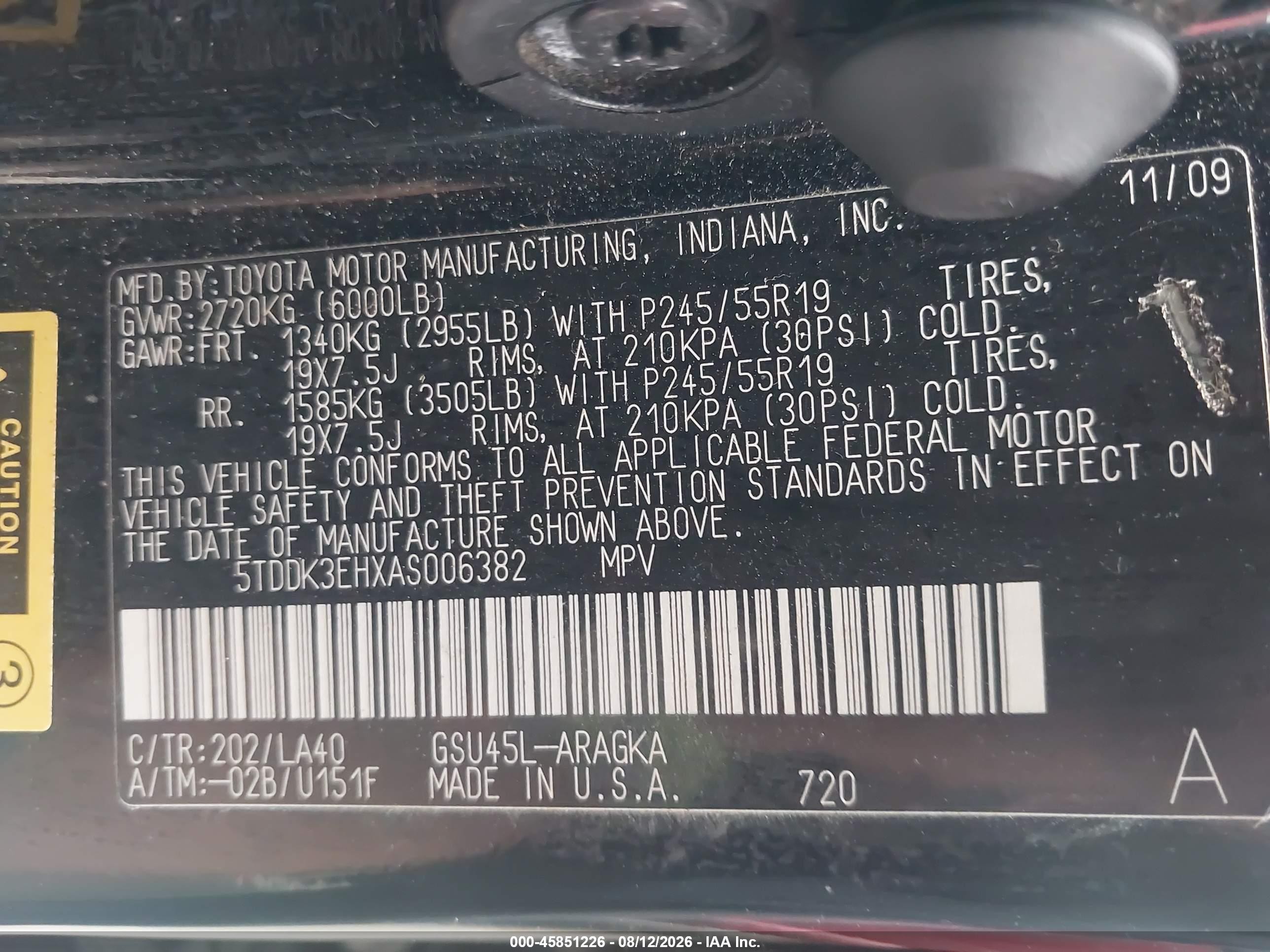 2010 Toyota Highlander Limited V6 Черный vin: 5TDDK3EHXAS006382