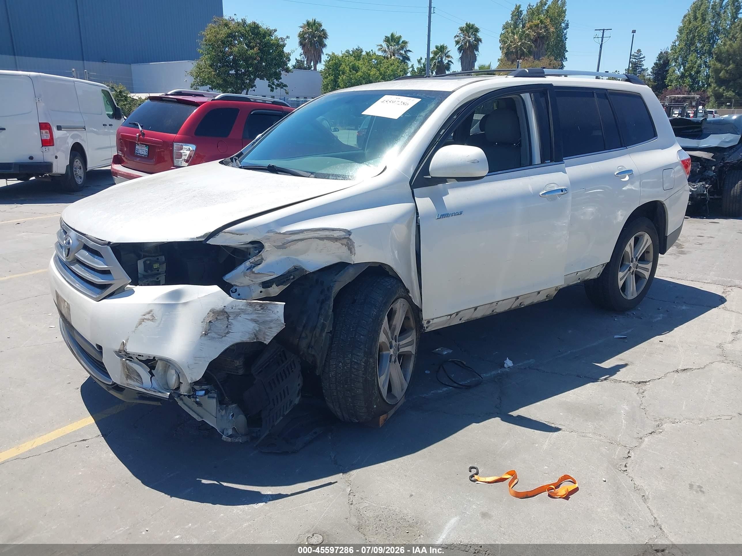 2013 Toyota Highlander Limited V6 White vin: 5TDDK3EHXDS177606