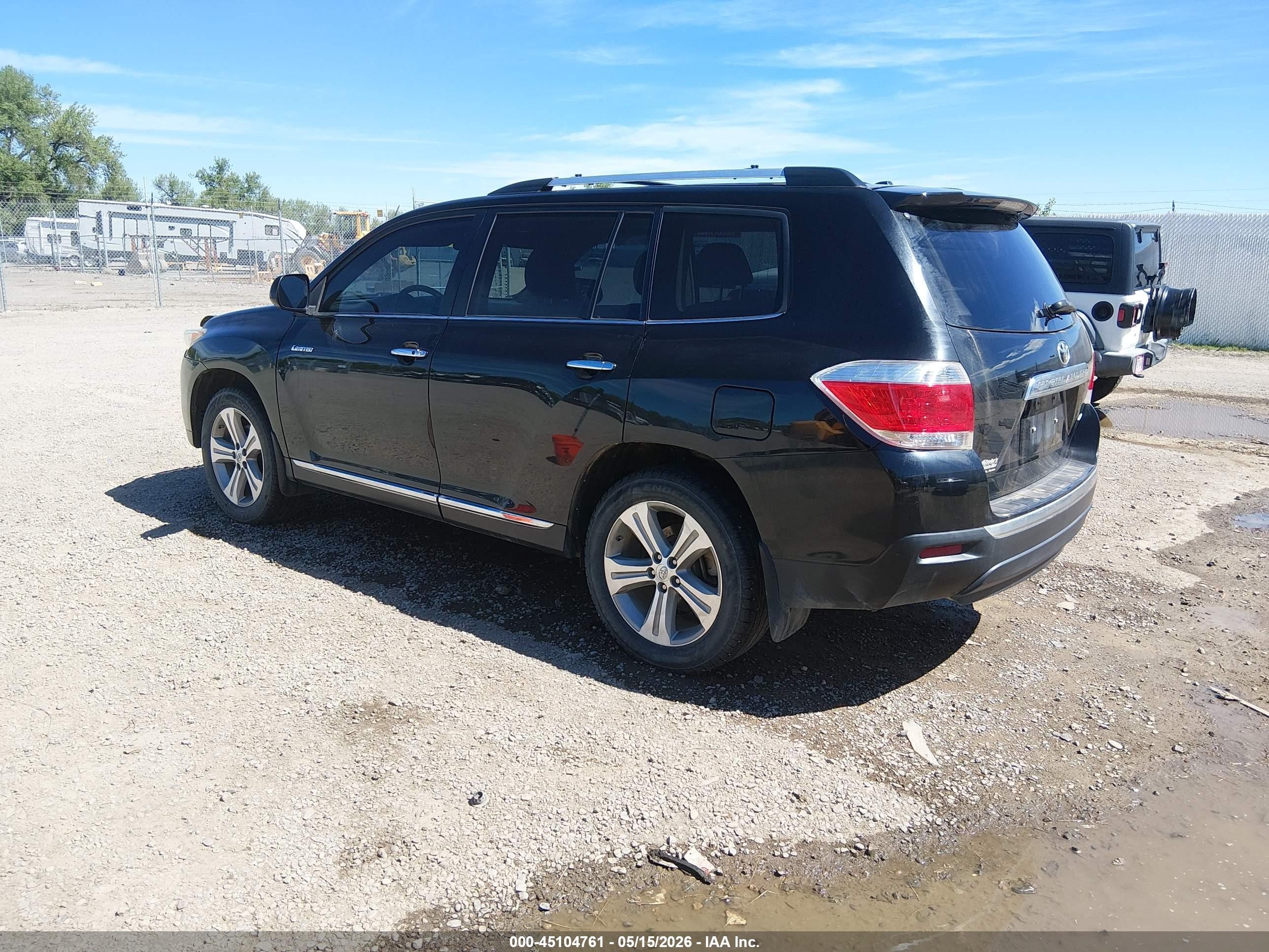 2013 Toyota Highlander Limited V6 Black vin: 5TDDK3EHXDS201676