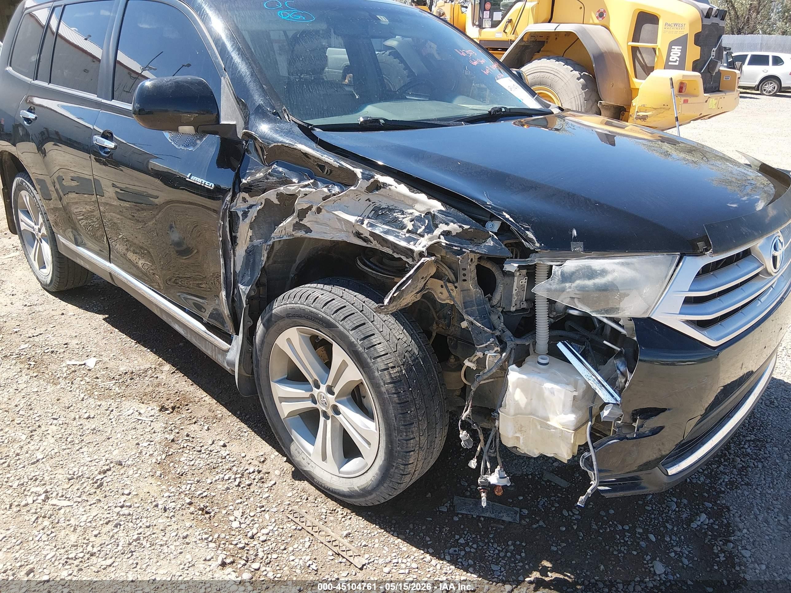 2013 Toyota Highlander Limited V6 Black vin: 5TDDK3EHXDS201676