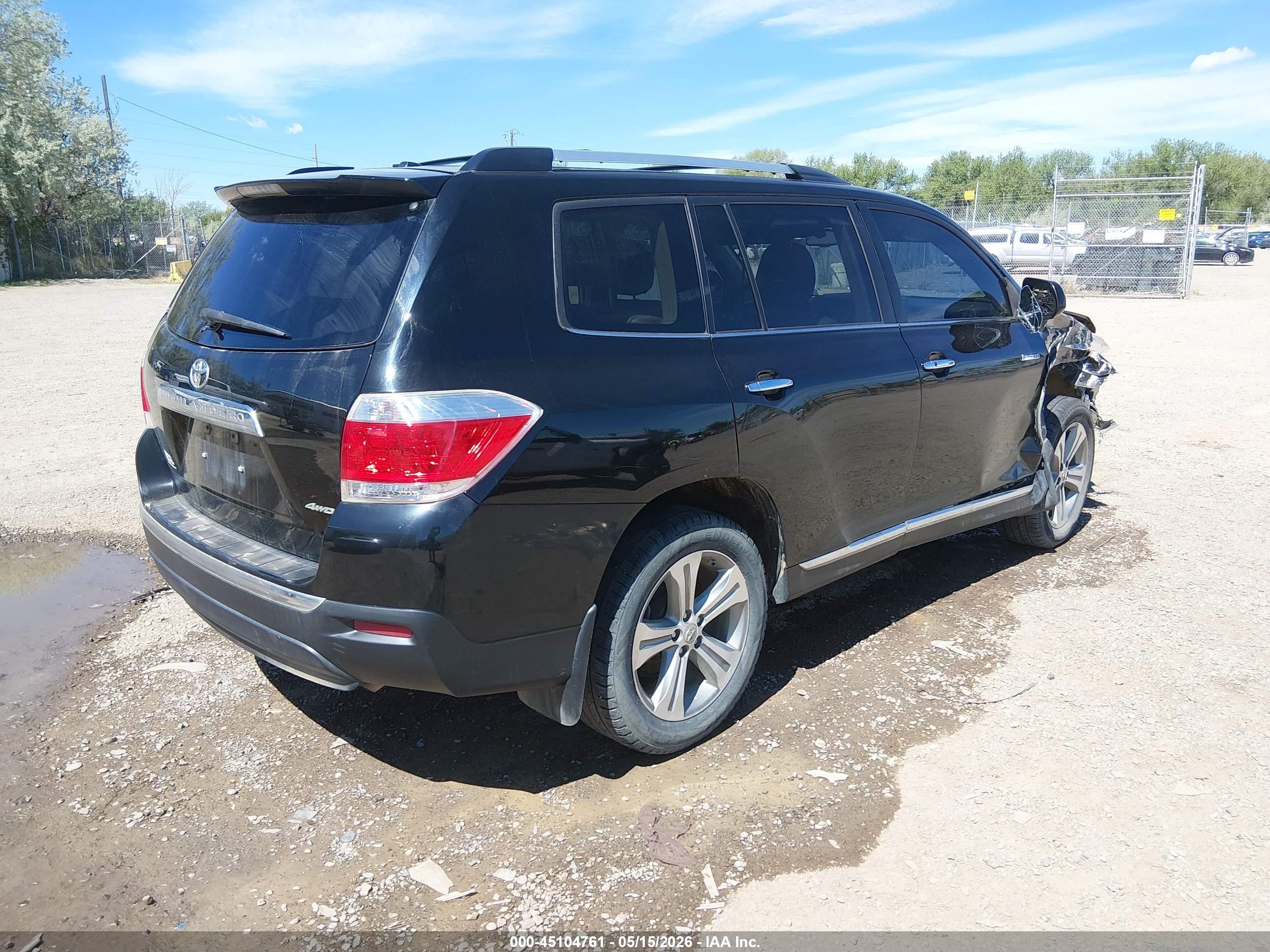 2013 Toyota Highlander Limited V6 Black vin: 5TDDK3EHXDS201676