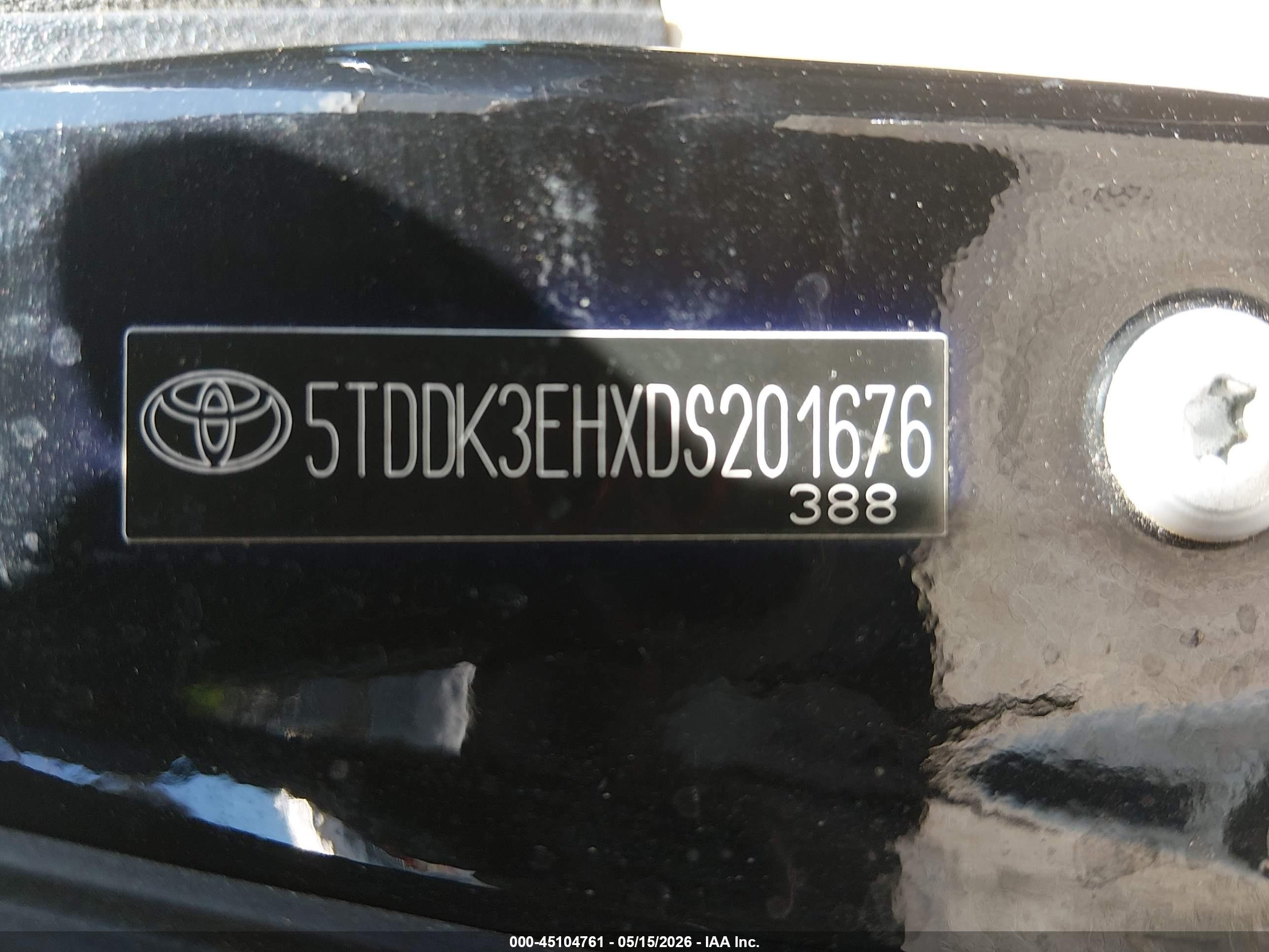 2013 Toyota Highlander Limited V6 Black vin: 5TDDK3EHXDS201676