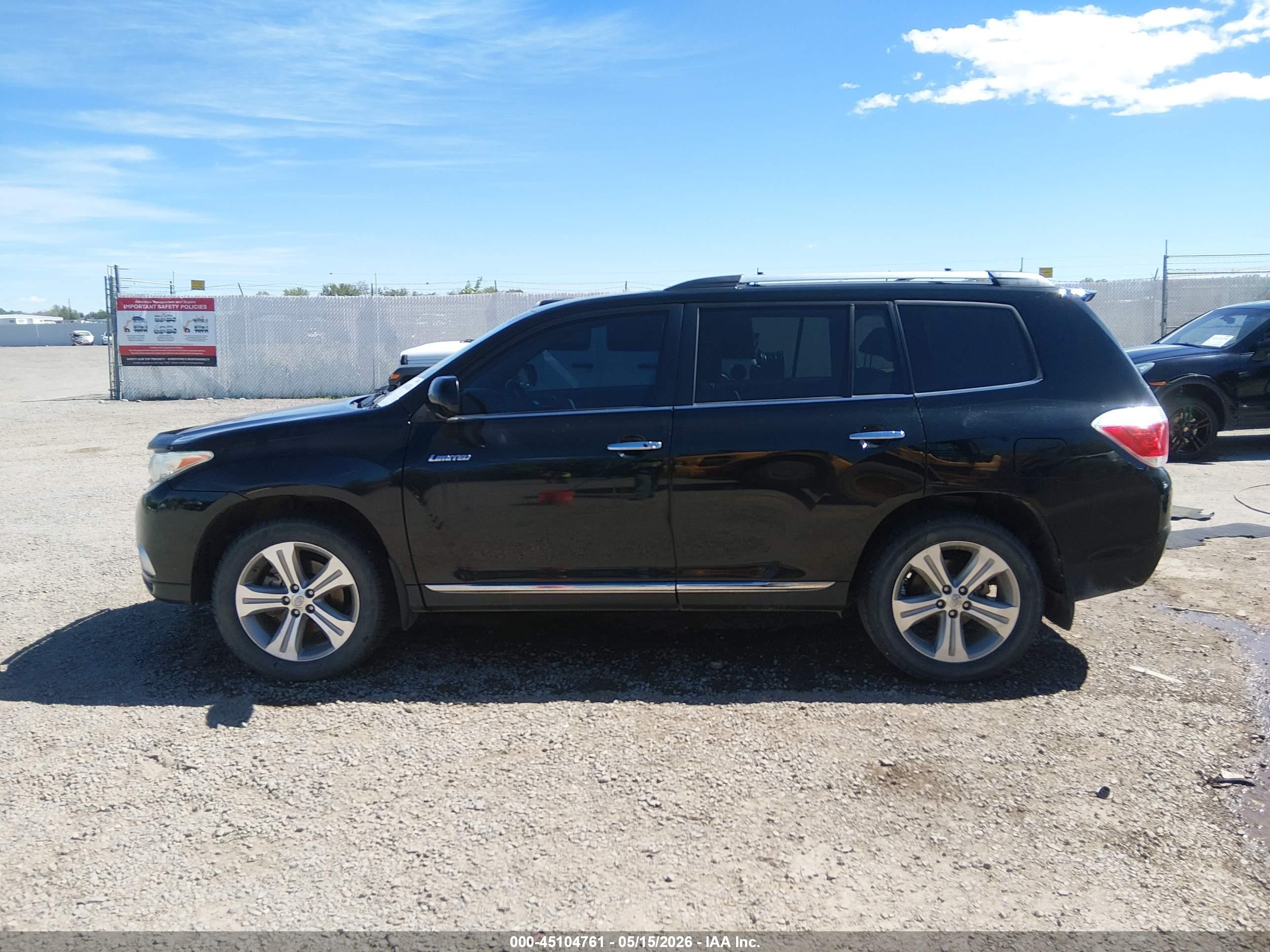 2013 Toyota Highlander Limited V6 Black vin: 5TDDK3EHXDS201676
