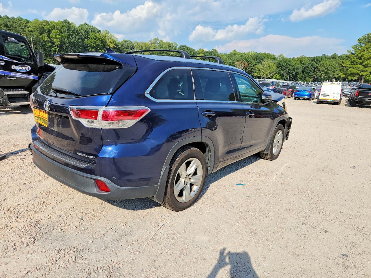 2015 Toyota Highlander Limited Platinum Синий vin: 5TDDKRFH0FS083187