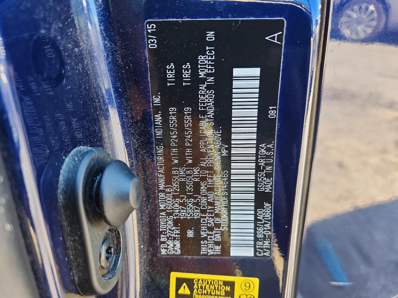 2015 Toyota Highlander Limited Platinum Blue vin: 5TDDKRFH0FS146465