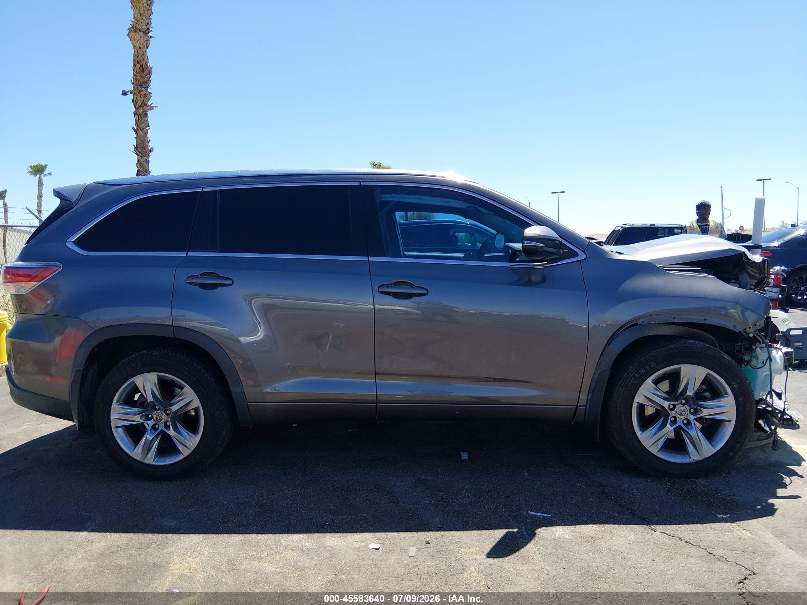 2014 Toyota Highlander Limited V6 Серый vin: 5TDDKRFH1ES056725
