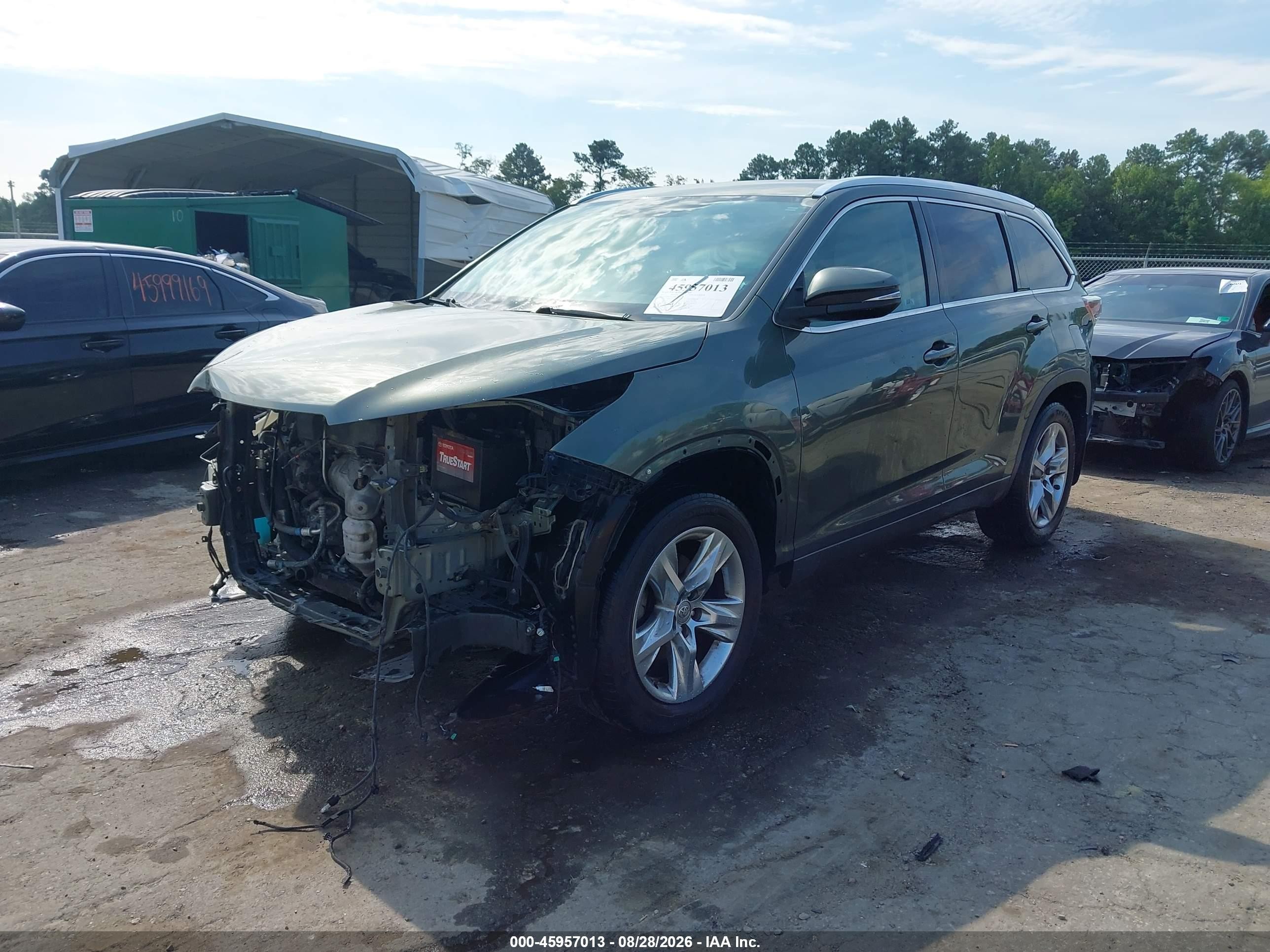 2015 Toyota Highlander Limited V6 Green vin: 5TDDKRFH1FS083876