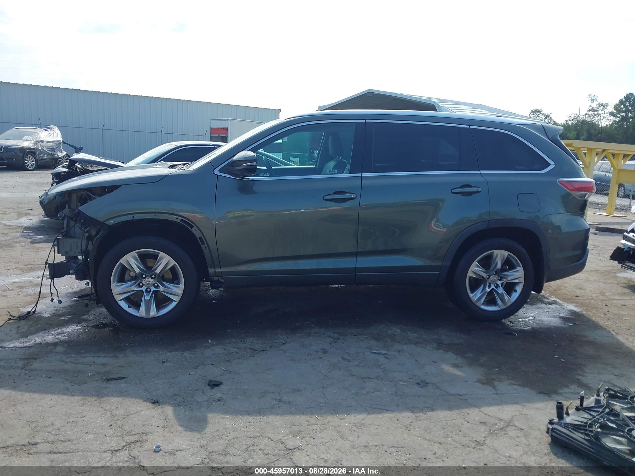 2015 Toyota Highlander Limited V6 Green vin: 5TDDKRFH1FS083876