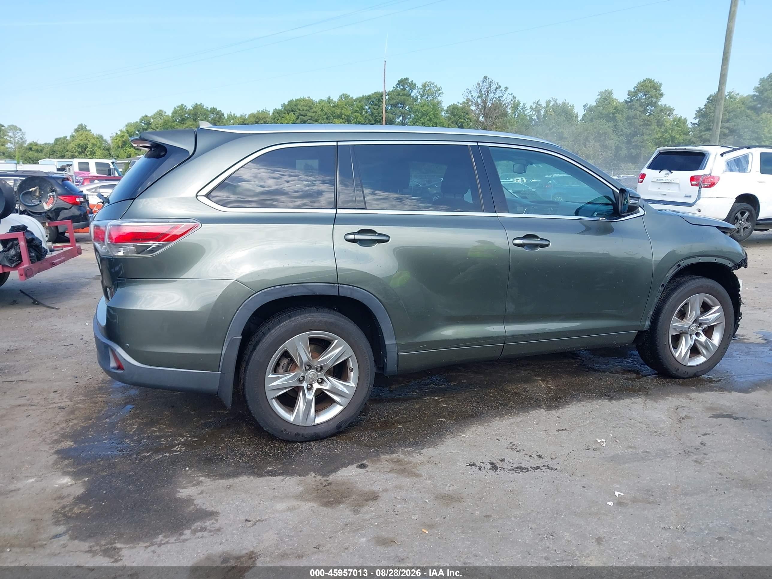 2015 Toyota Highlander Limited V6 Green vin: 5TDDKRFH1FS083876
