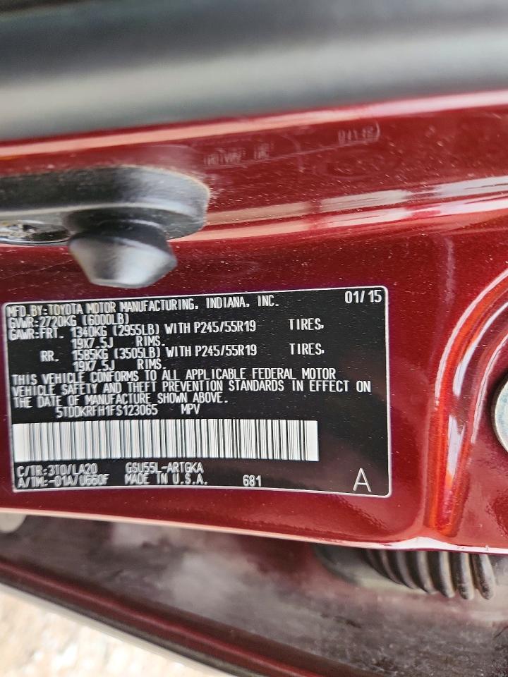 2015 Toyota Highlander Limited Platinum Burgundy vin: 5TDDKRFH1FS123065