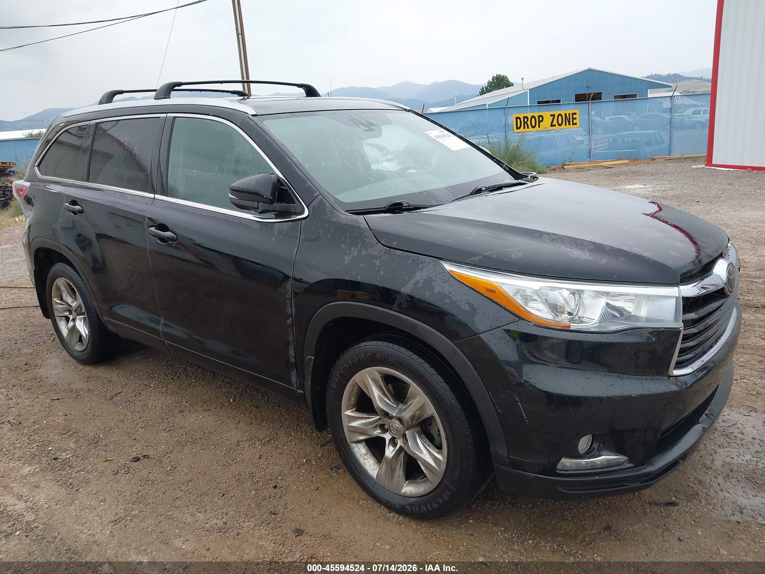 2015 Toyota Highlander Limited Platinum V6 Black vin: 5TDDKRFH1FS153098