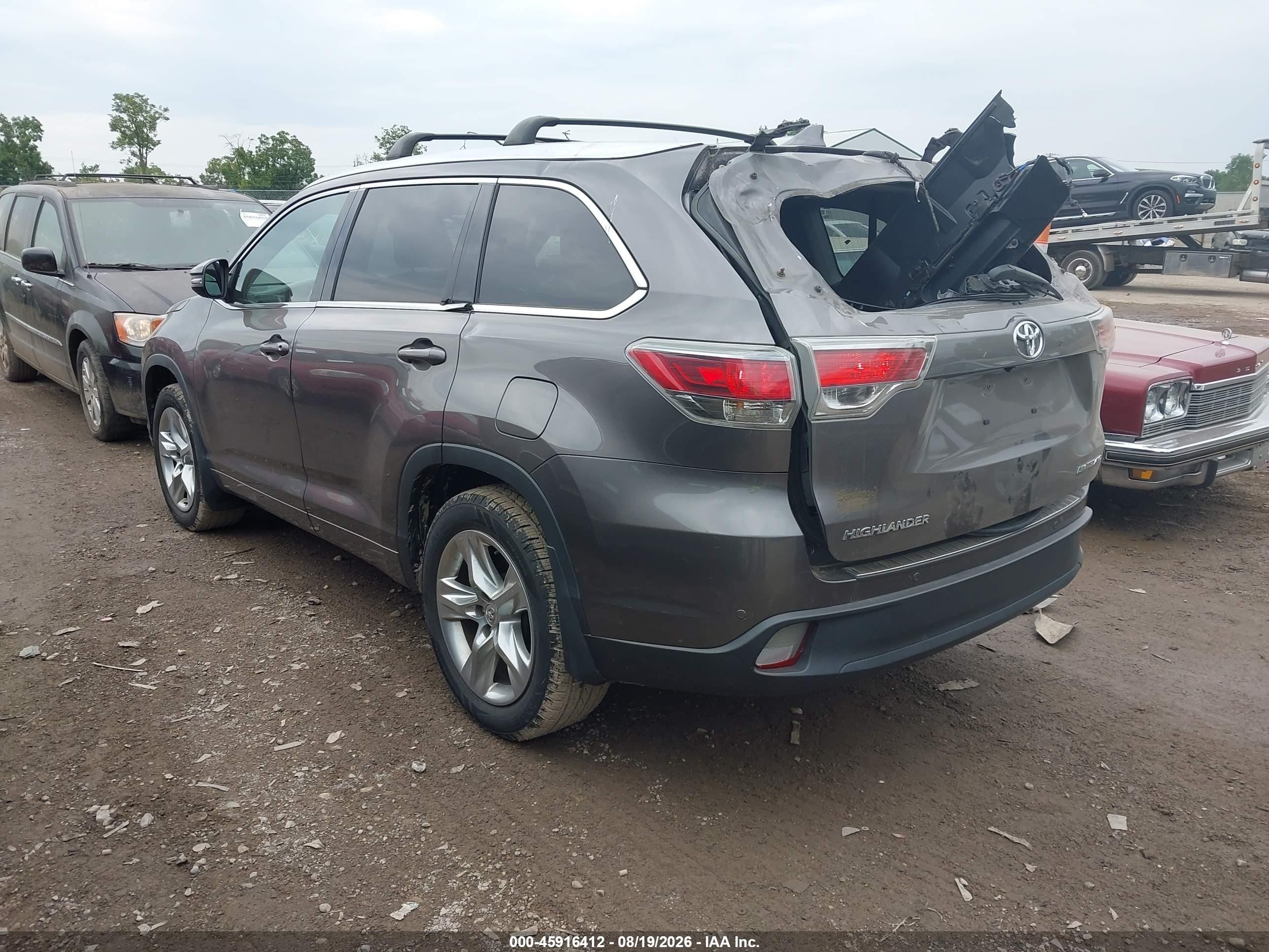 2015 Toyota Highlander Limited Gray vin: 5TDDKRFH1FS166143