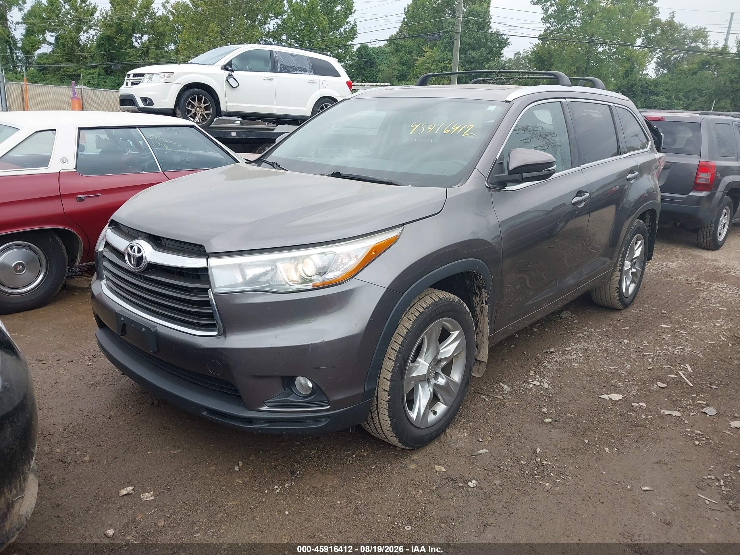 2015 Toyota Highlander Limited Gray vin: 5TDDKRFH1FS166143