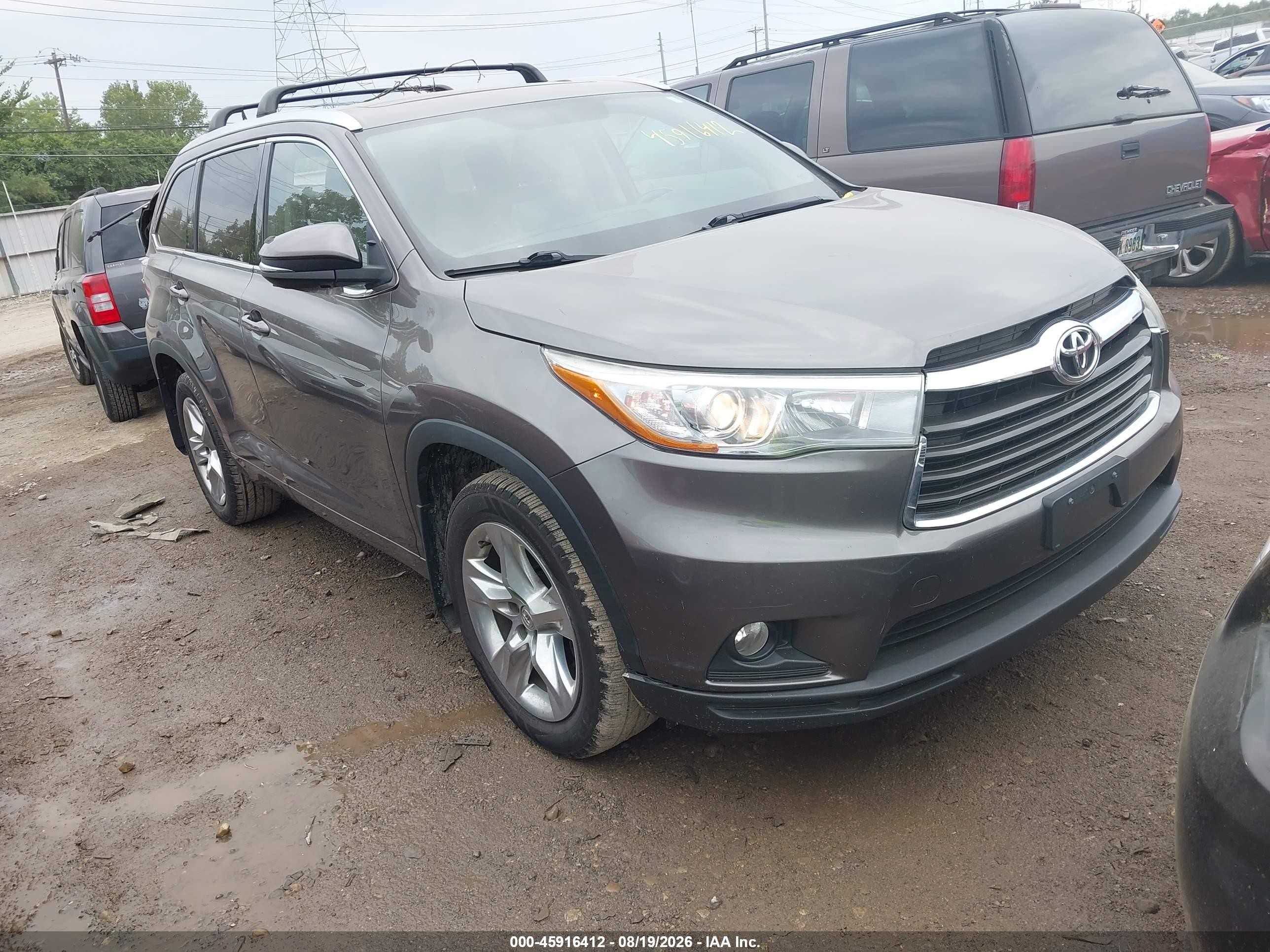 2015 Toyota Highlander Limited Gray vin: 5TDDKRFH1FS166143