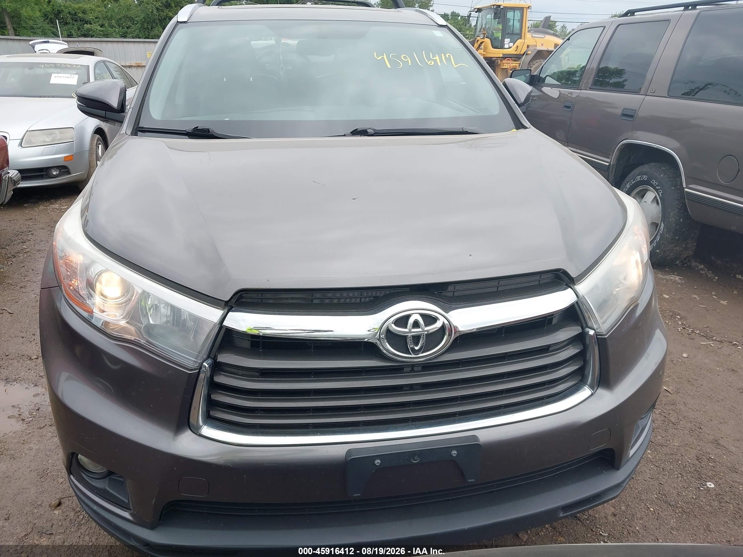 2015 Toyota Highlander Limited Gray vin: 5TDDKRFH1FS166143