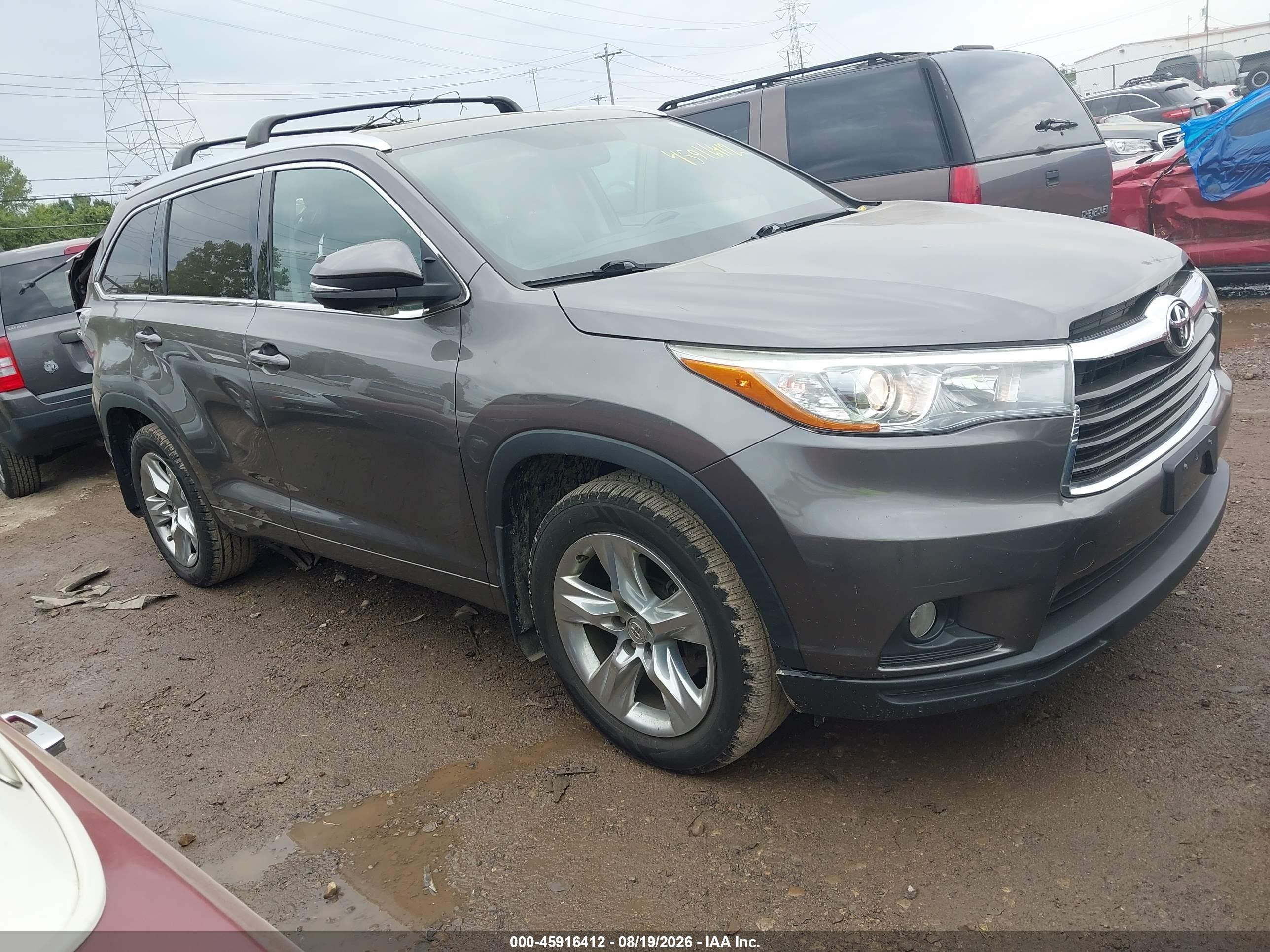 2015 Toyota Highlander Limited Gray vin: 5TDDKRFH1FS166143