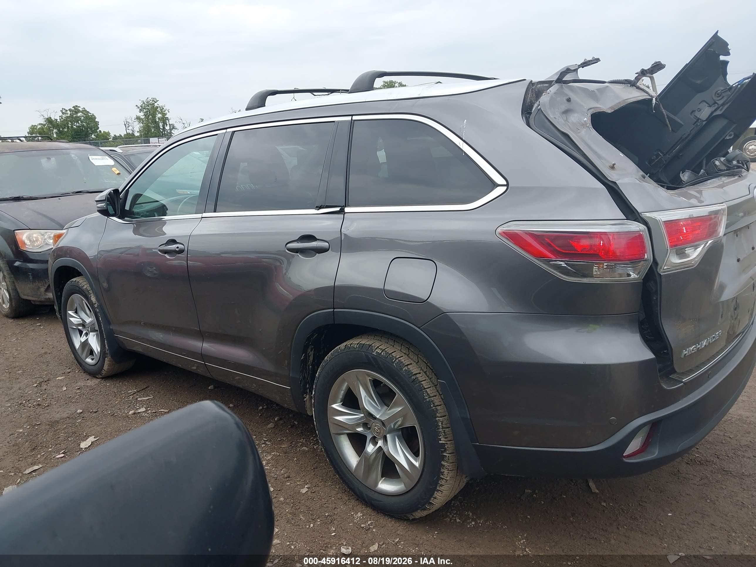 2015 Toyota Highlander Limited Gray vin: 5TDDKRFH1FS166143