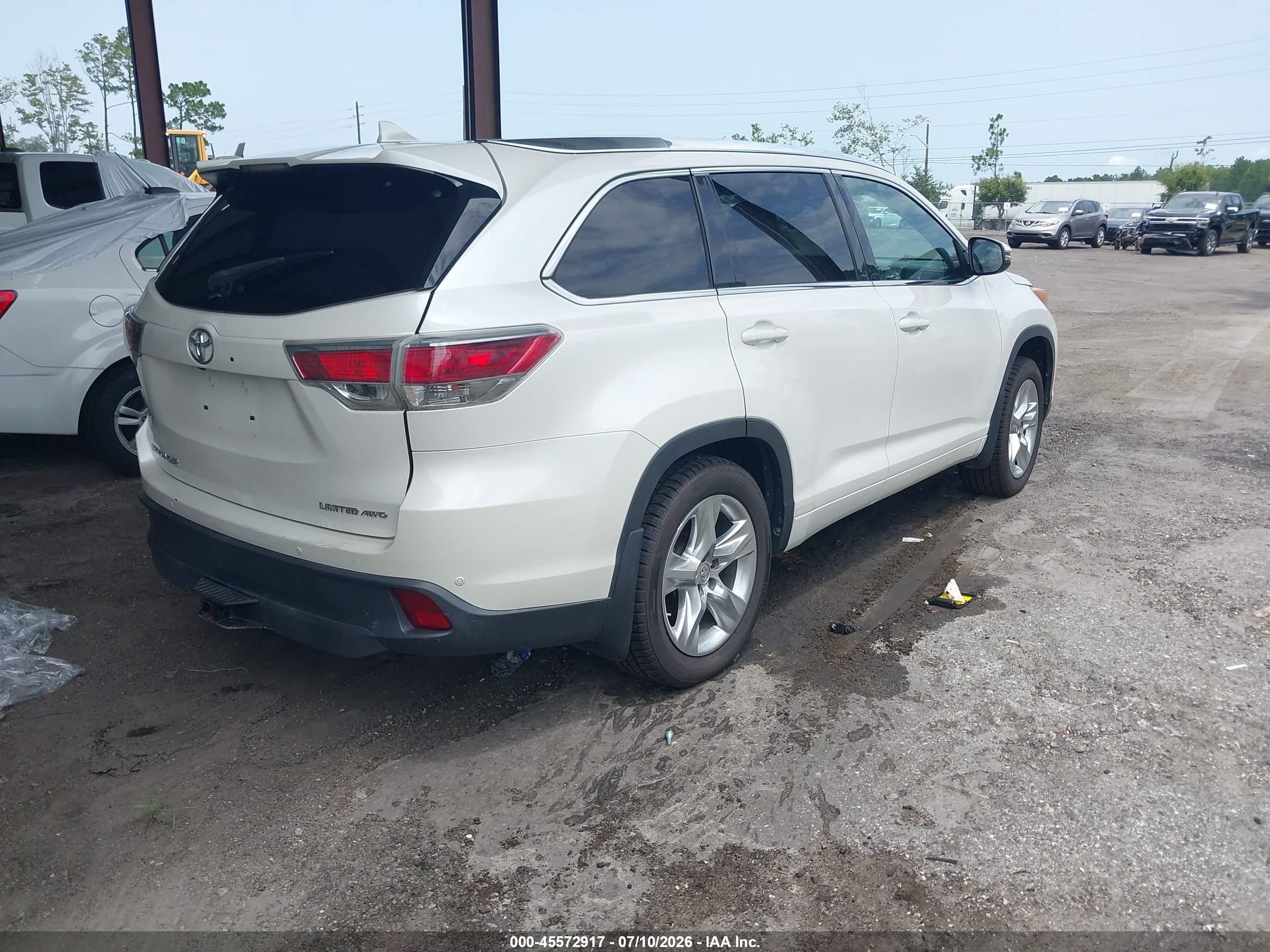 2015 Toyota Highlander Limited Platinum V6 White vin: 5TDDKRFH1FS208150