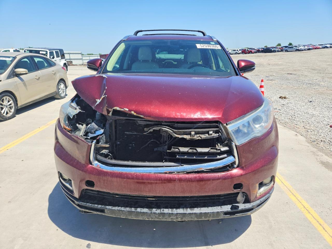 2016 Toyota Highlander Limited Burgundy vin: 5TDDKRFH1GS304913