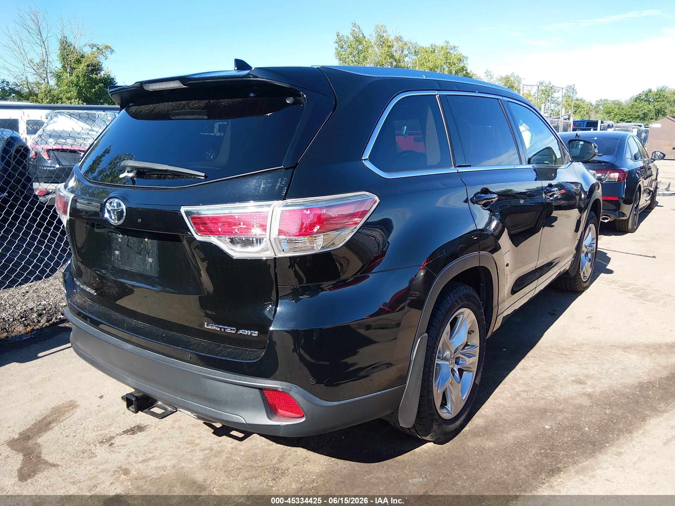 2014 Toyota Highlander Limited V6 Черный vin: 5TDDKRFH2ES024477