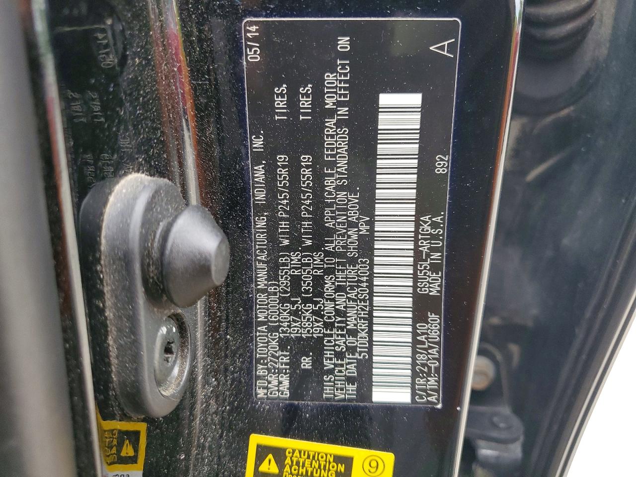 2014 Toyota Highlander Limited Черный vin: 5TDDKRFH2ES044003