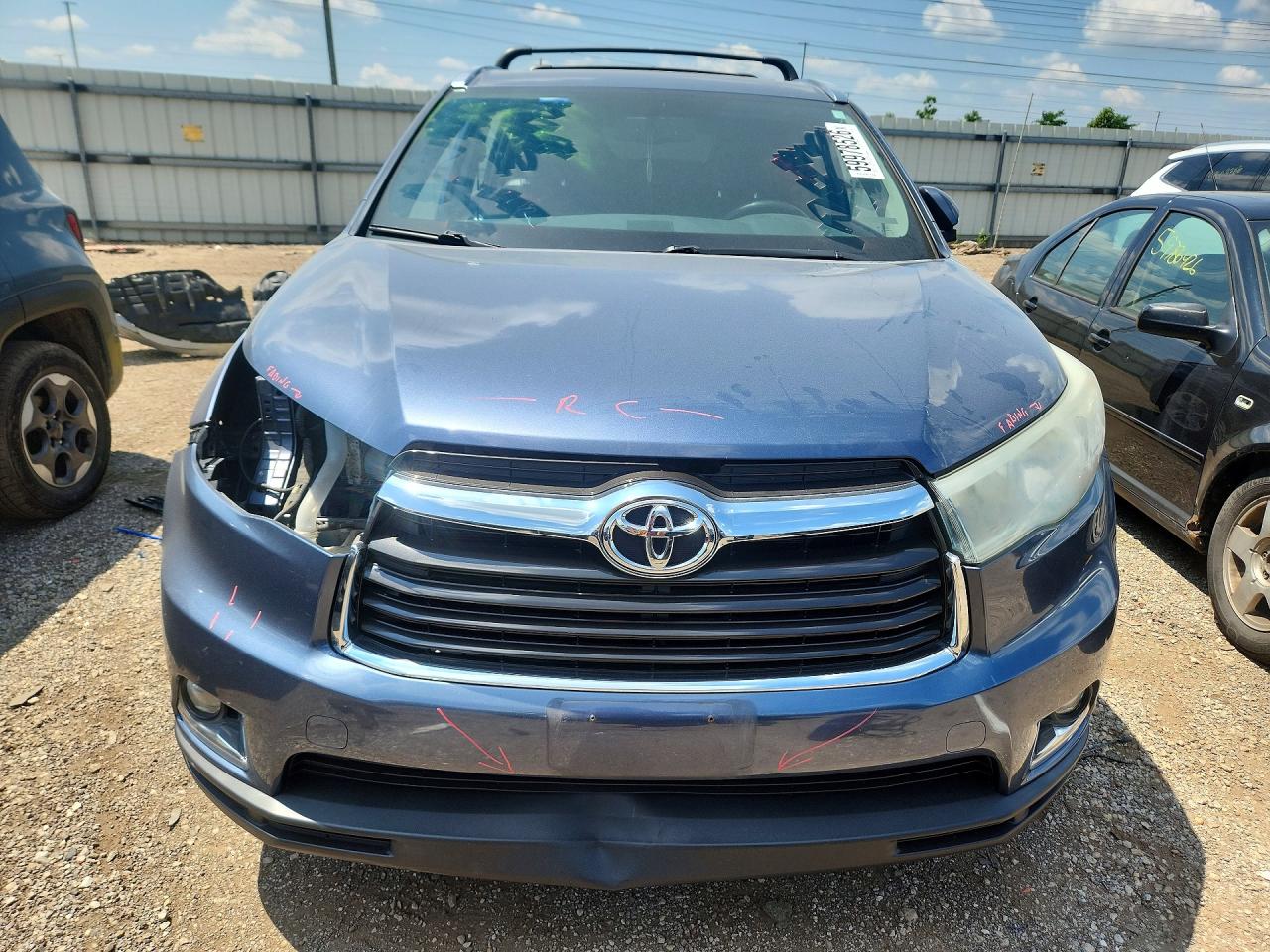 2015 Toyota Highlander Limited Blue vin: 5TDDKRFH2FS072420
