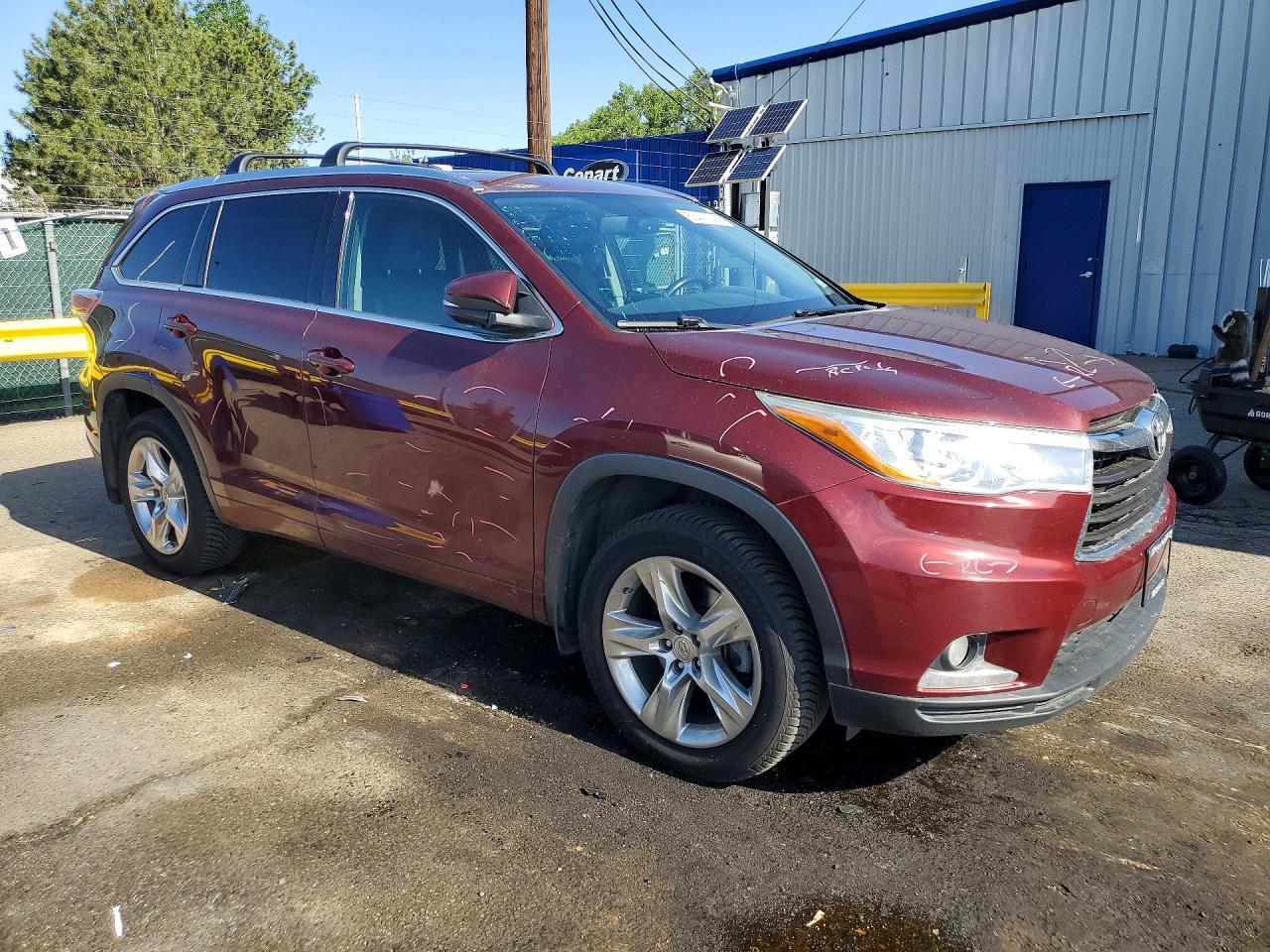 2015 Toyota Highlander Limited Burgundy vin: 5TDDKRFH2FS109062