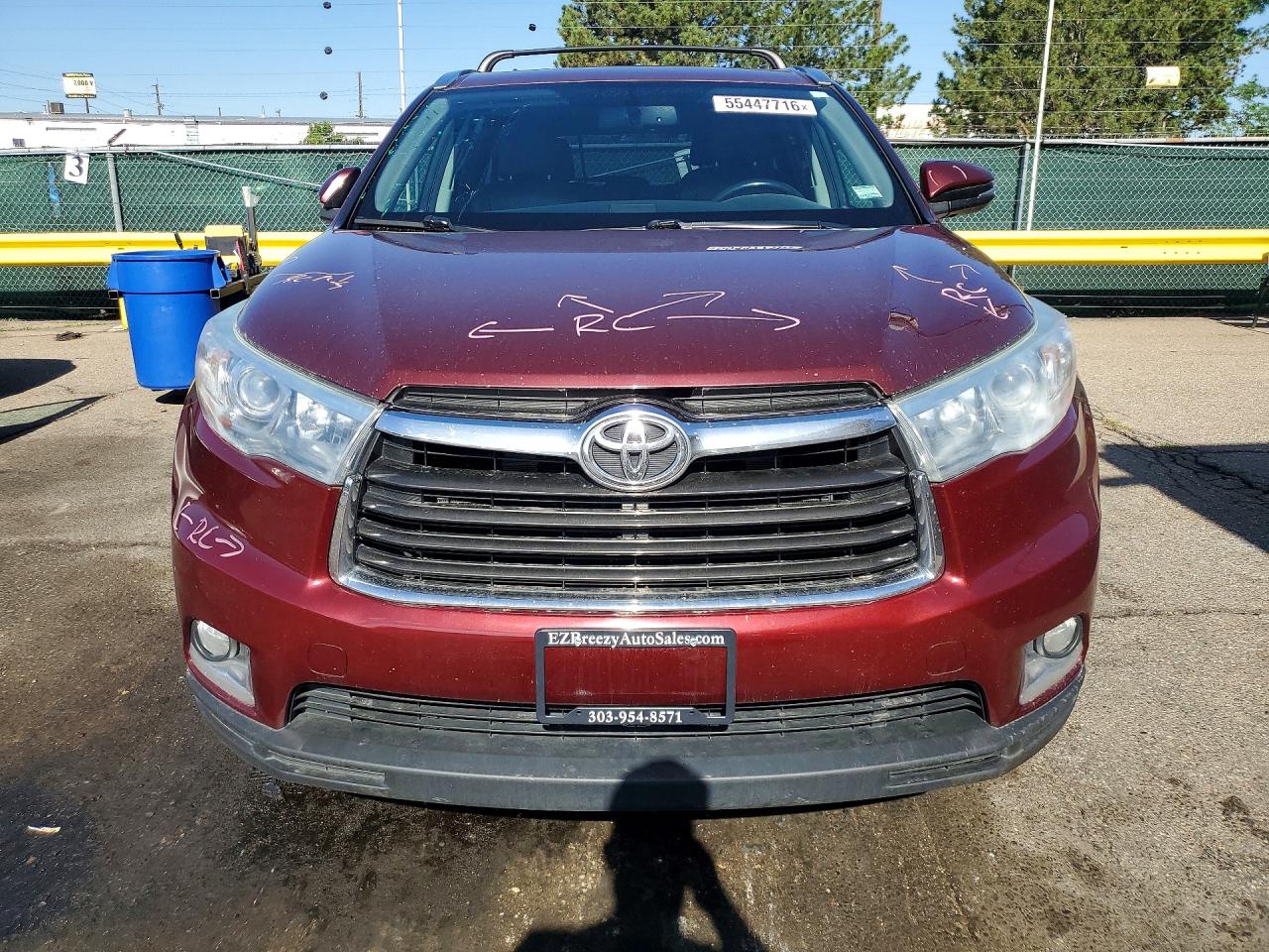 2015 Toyota Highlander Limited Burgundy vin: 5TDDKRFH2FS109062